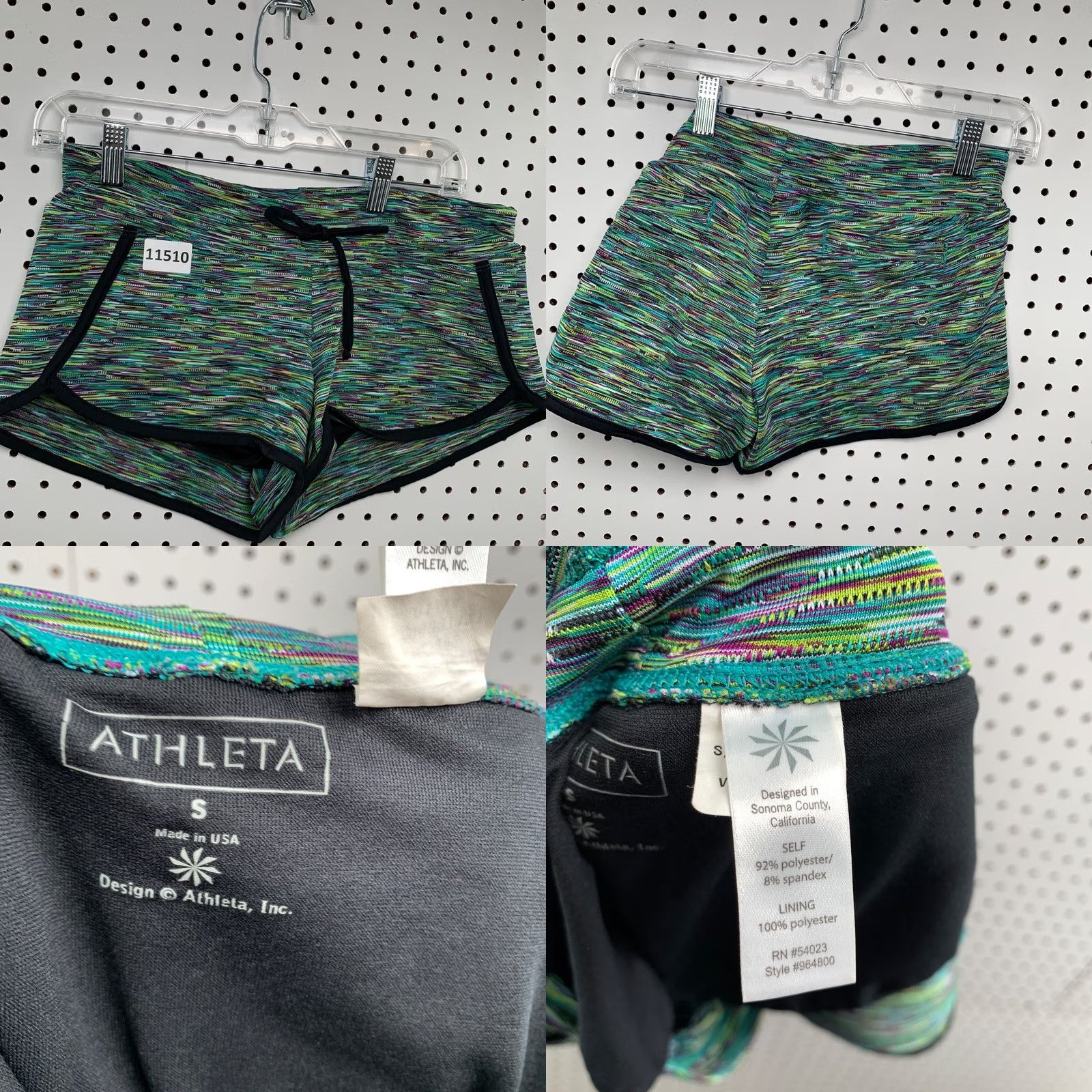 Athleta Athleta Shorts Womens Small Green Multicolor Activewear Workout Run Train Athletic Shorts Size 28" / US 6 / IT 42 - 8 Thumbnail