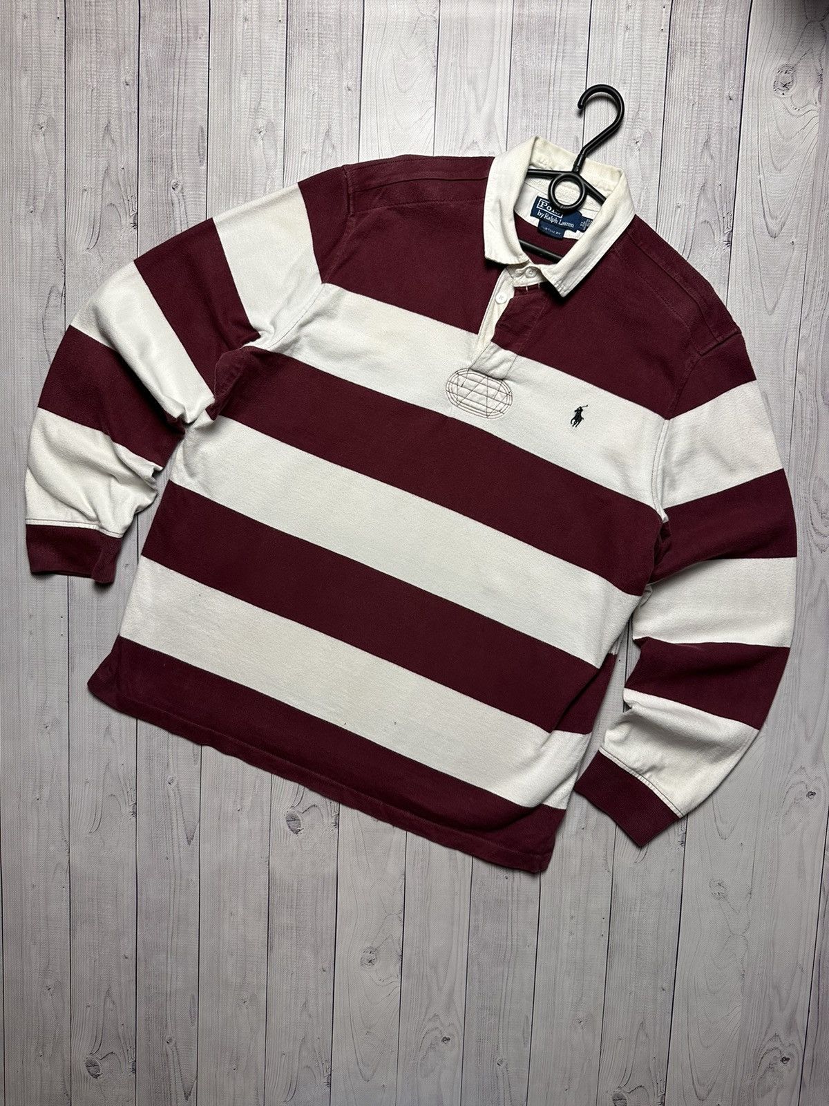 Vintage Polo Ralph Lauren striped rugby jersey size XL rare