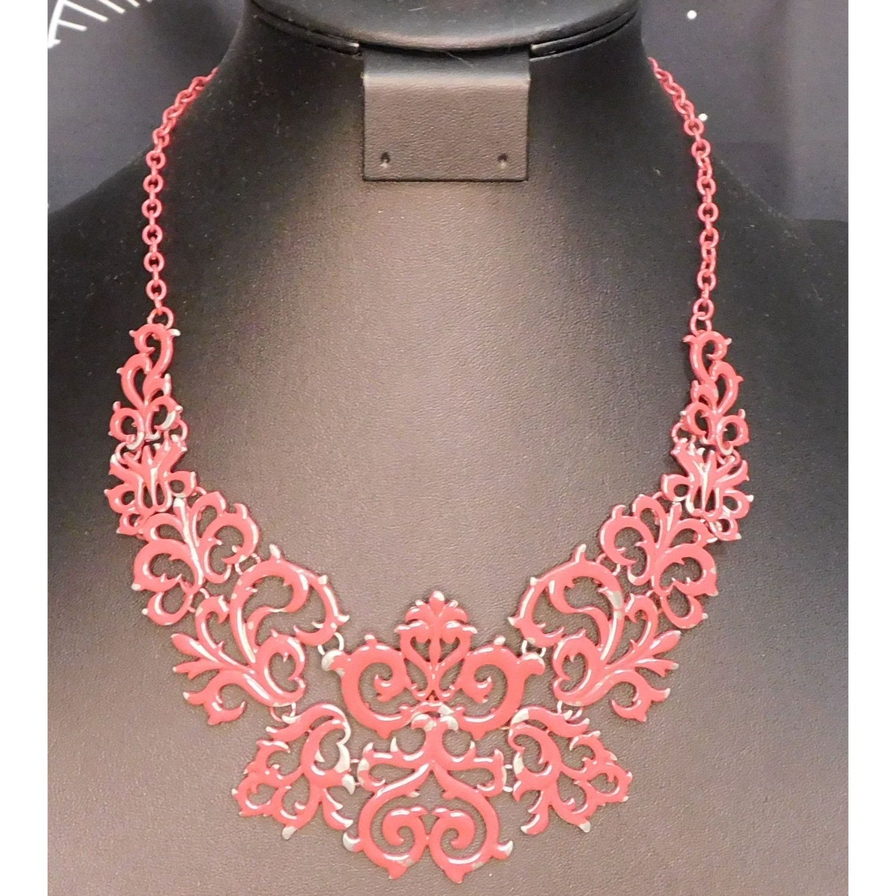 Other Painted Victorian Style Filigree Statement Necklace Size ONE SIZE - 1 Thumbnail