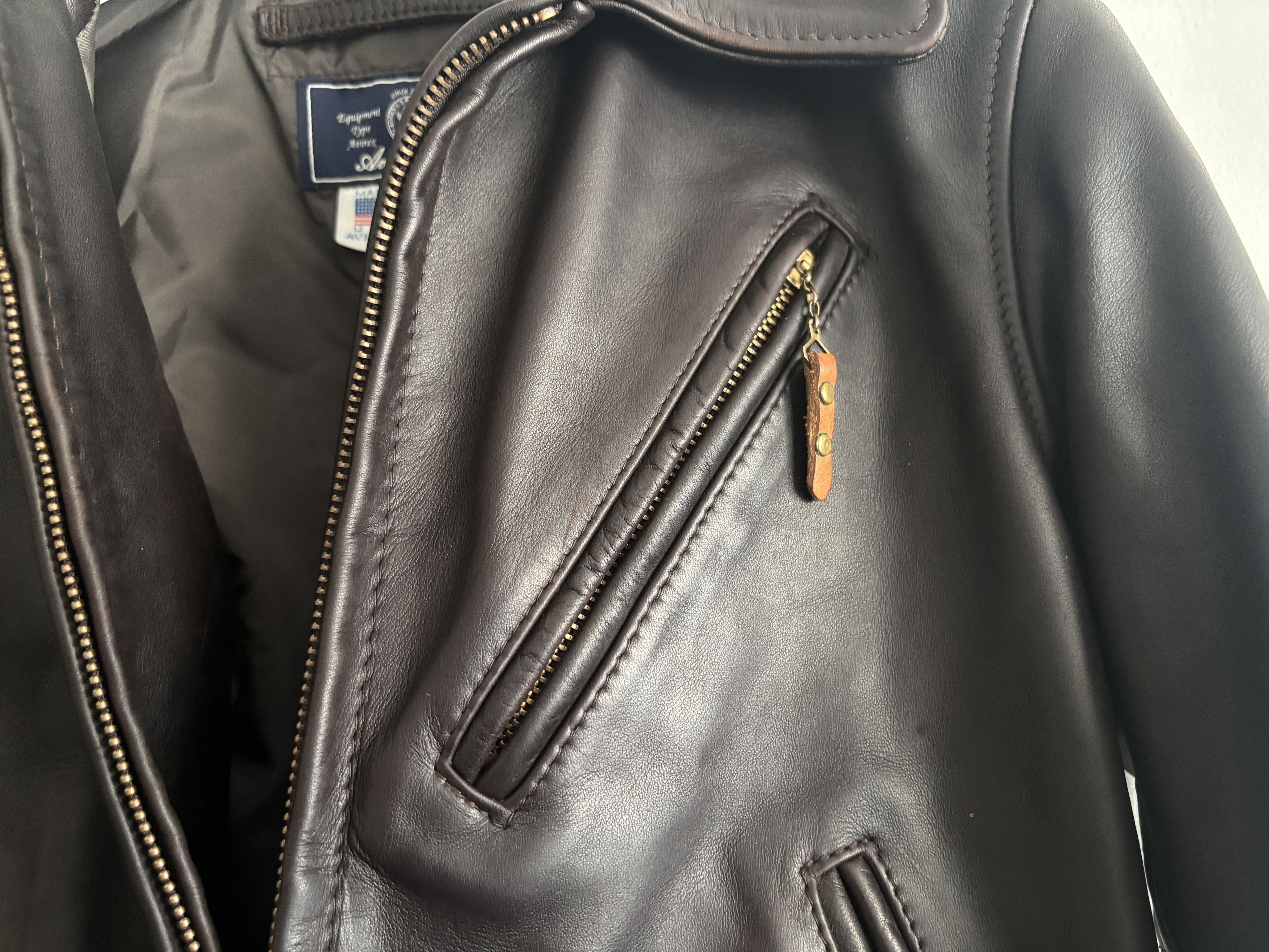 Avirex $1325 Brown Leather Aviator's Flight Bomber Jacket Size US S / EU 44-46 / 1 - 4 Thumbnail
