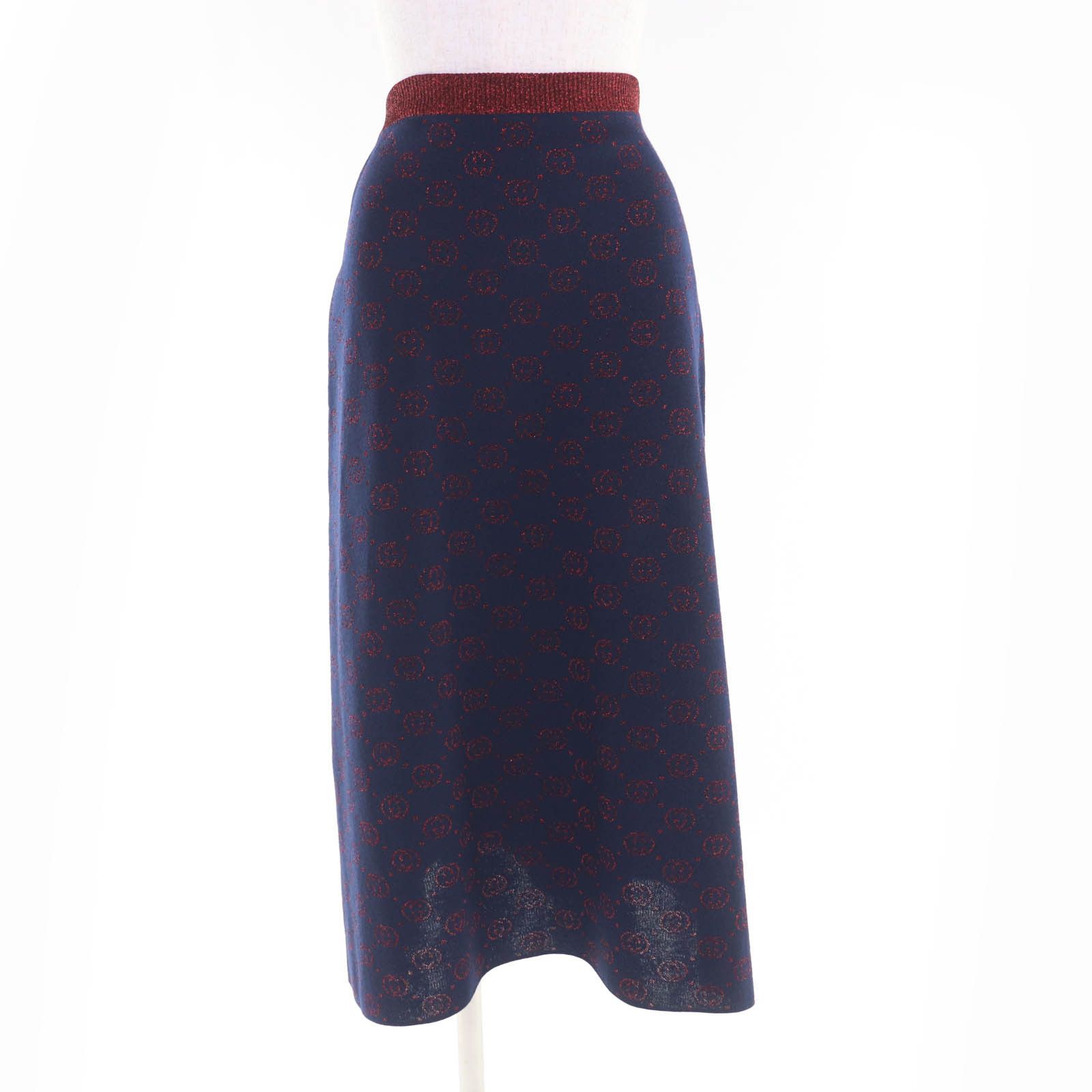 Gucci Gucci Gucci GGPattern Lame Jacquard Wool Knit Skirt Cotton Skirts 605923 DUTY FREE for USA Size ONE SIZE - 1 Thumbnail