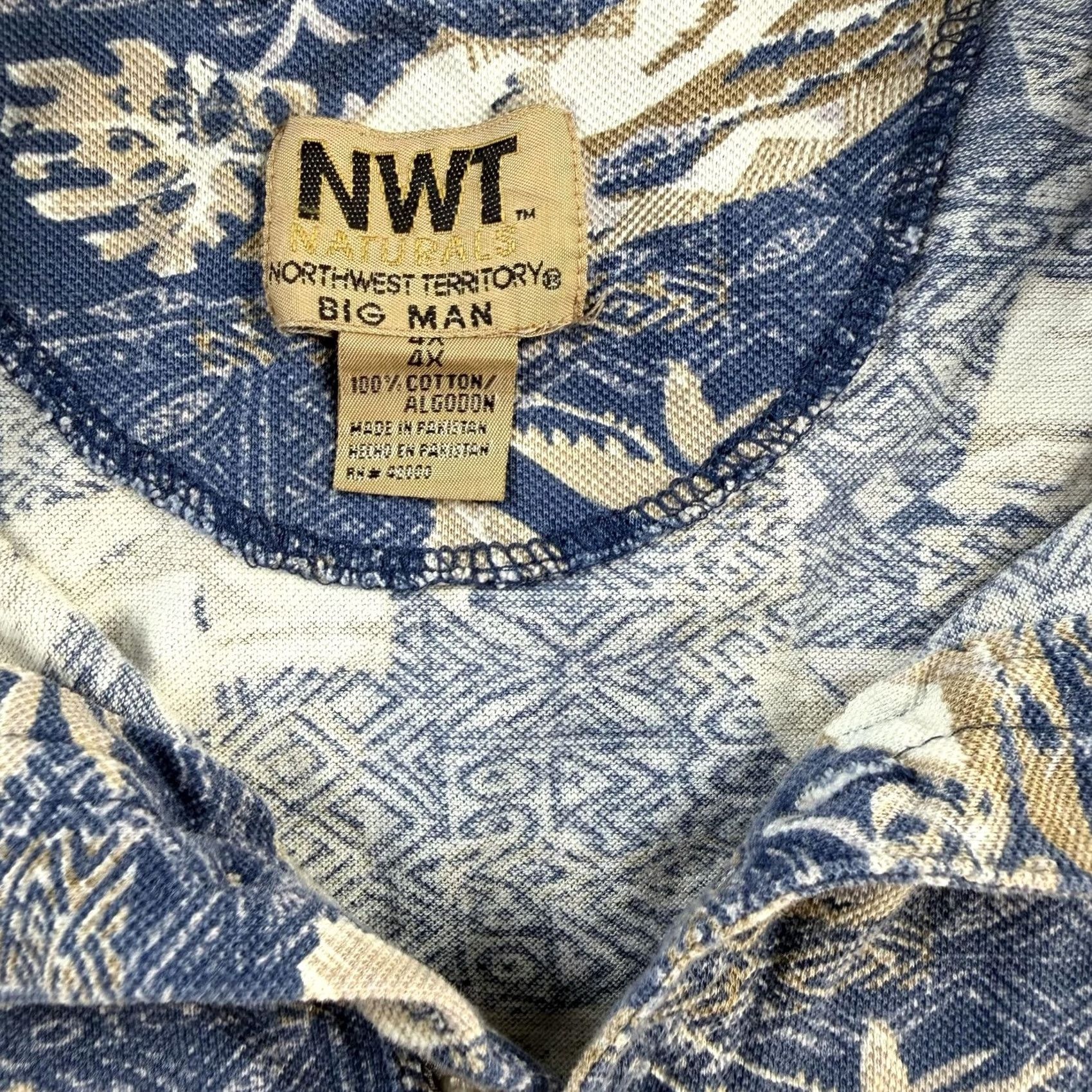 Vintage VINTAGE Northwest Territory Polo Shirt Mens 4XL Blue Hawaiian Floral Knit Big Man Casual Size US XXL / EU 58 / 5 - 2 Thumbnail