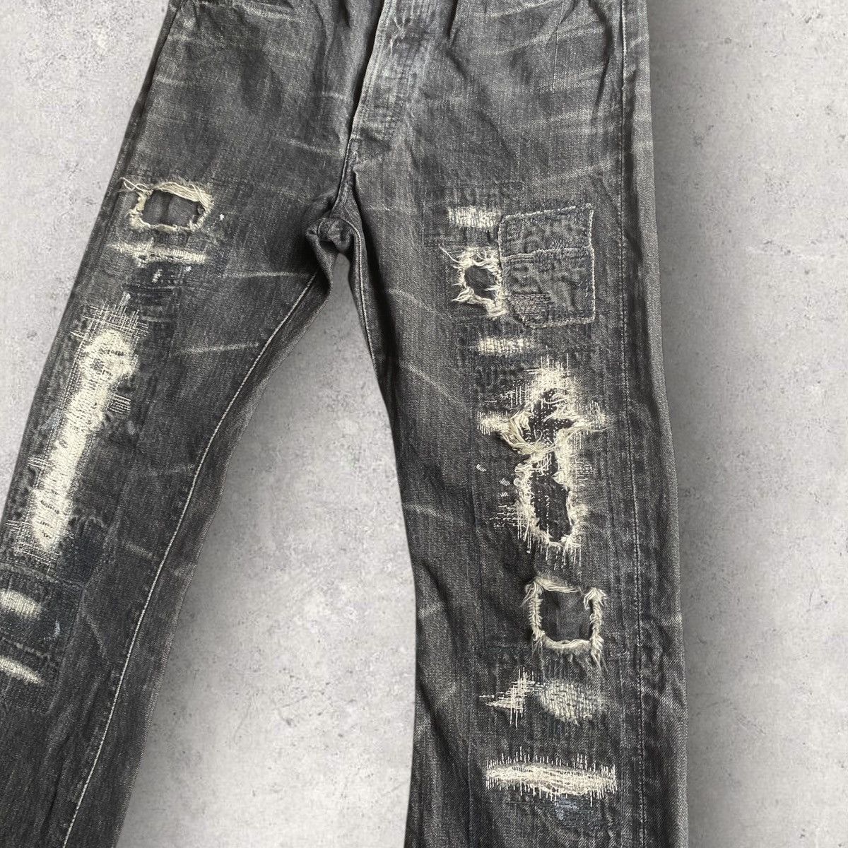 Kapital Blackwash Patchwork Bootcut Jeans Size US 31 - 3 Thumbnail