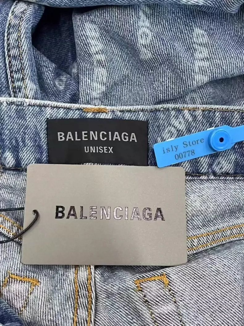 Balenciaga Balenciaga Logo Full Button Loose Mid-Rise Straight Leg Je Size US 27 - 4 Thumbnail