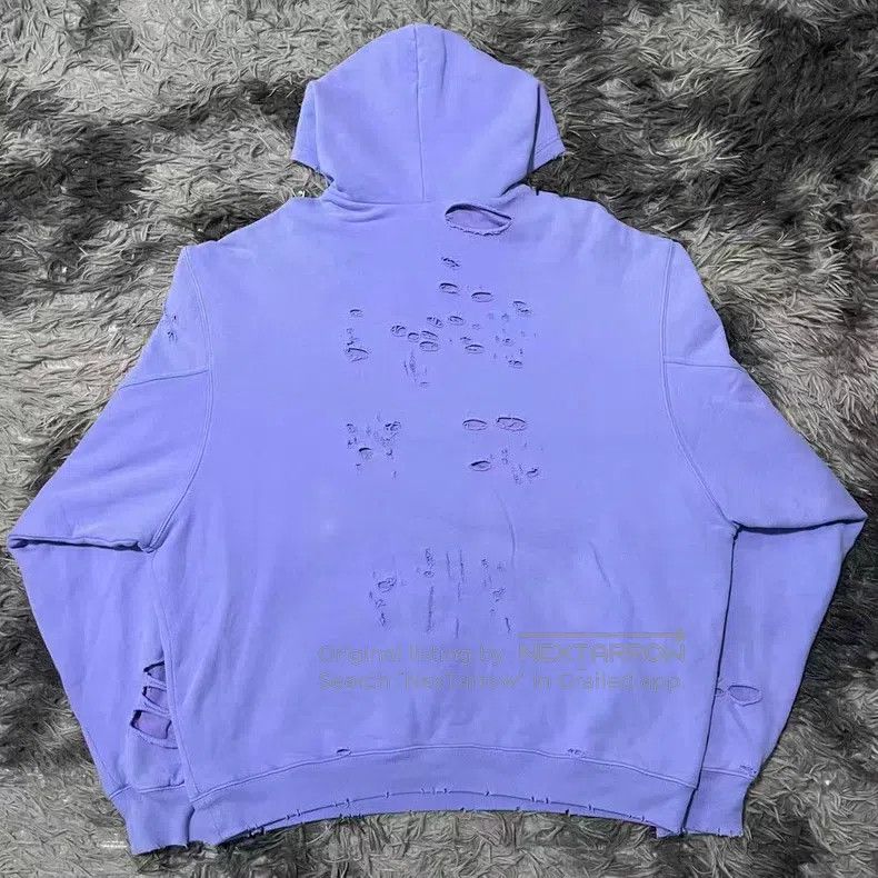 Balenciaga Balenciaga Lavender purple double-layer destroyed sweatshi Size US XXS / EU 40 - 2 Thumbnail