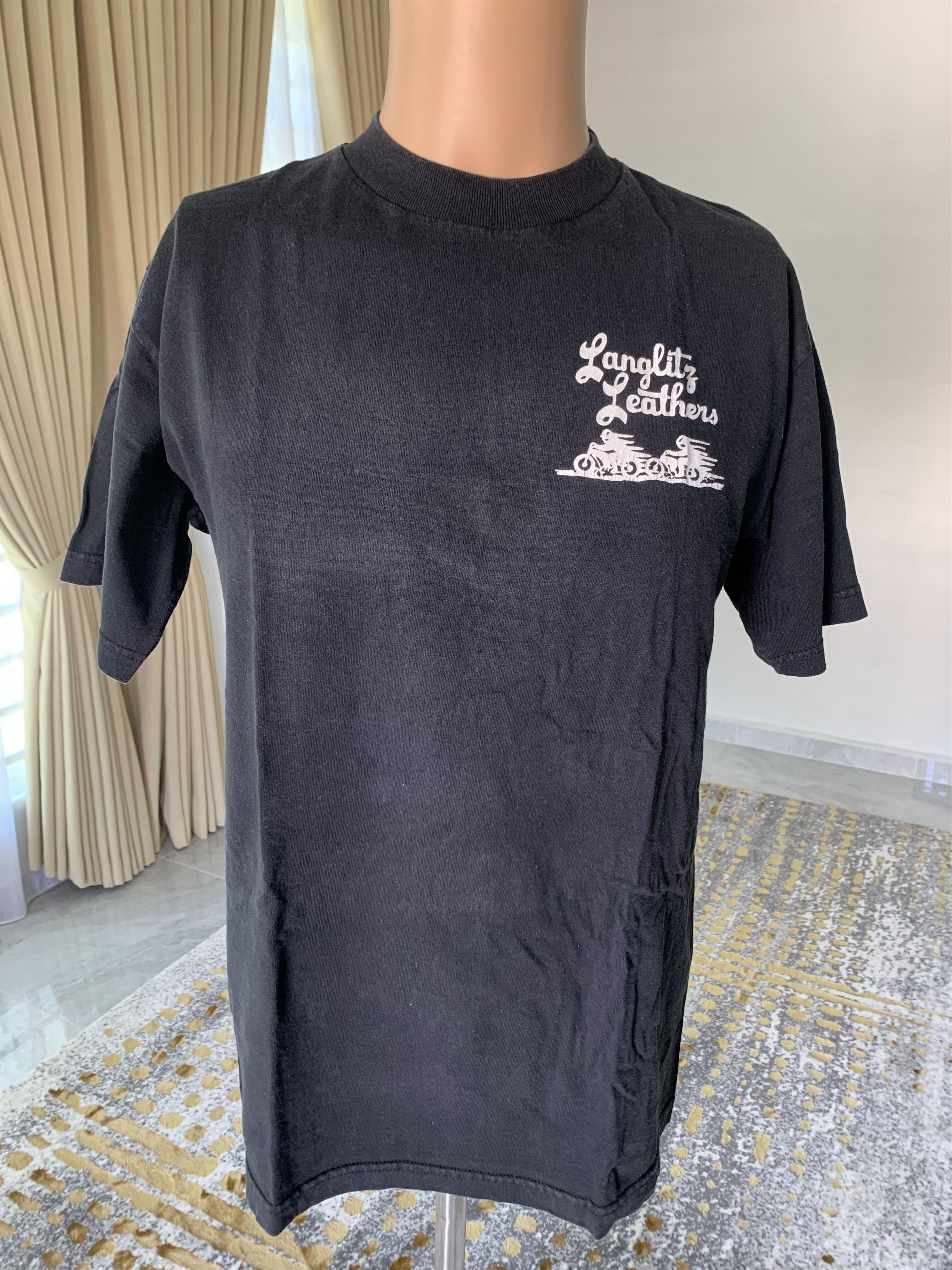 Japanese Brand × Vanson Leathers × Vintage Vintage Langlitz Leathers Portland Oregon t shirts Size US M / EU 48-50 / 2 - 1 Thumbnail