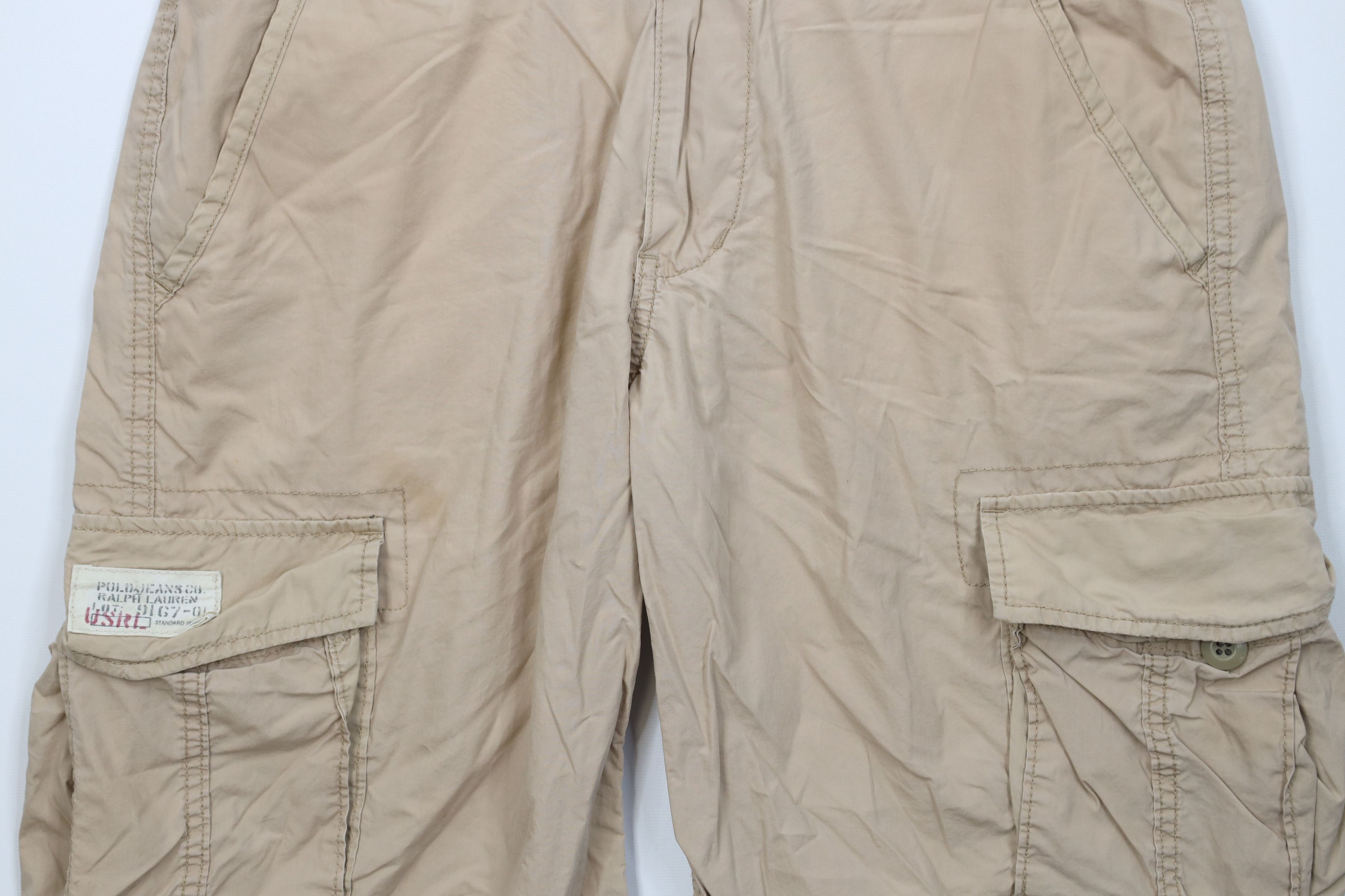 Ralph Lauren Vintage 90s Ralph Lauren Spell Out Cargo Shorts Beige Cotton Size US 32 / EU 48 - 3 Thumbnail