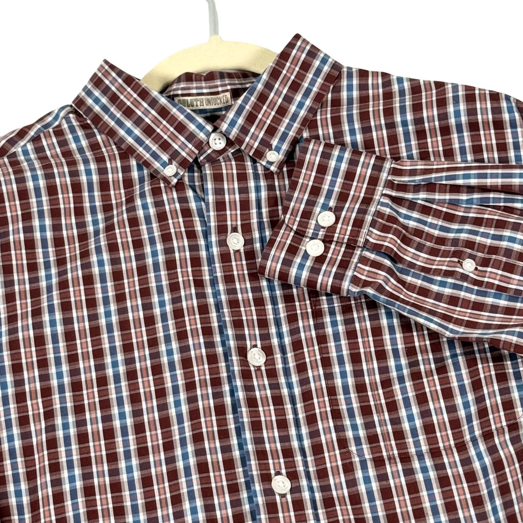 Duluth Trading Company Duluth Trading WrinkleFighter Shirt Button Down Plaid Relaxed Fit Workwear Mens M Size US M / EU 48-50 / 2 - 2 Thumbnail