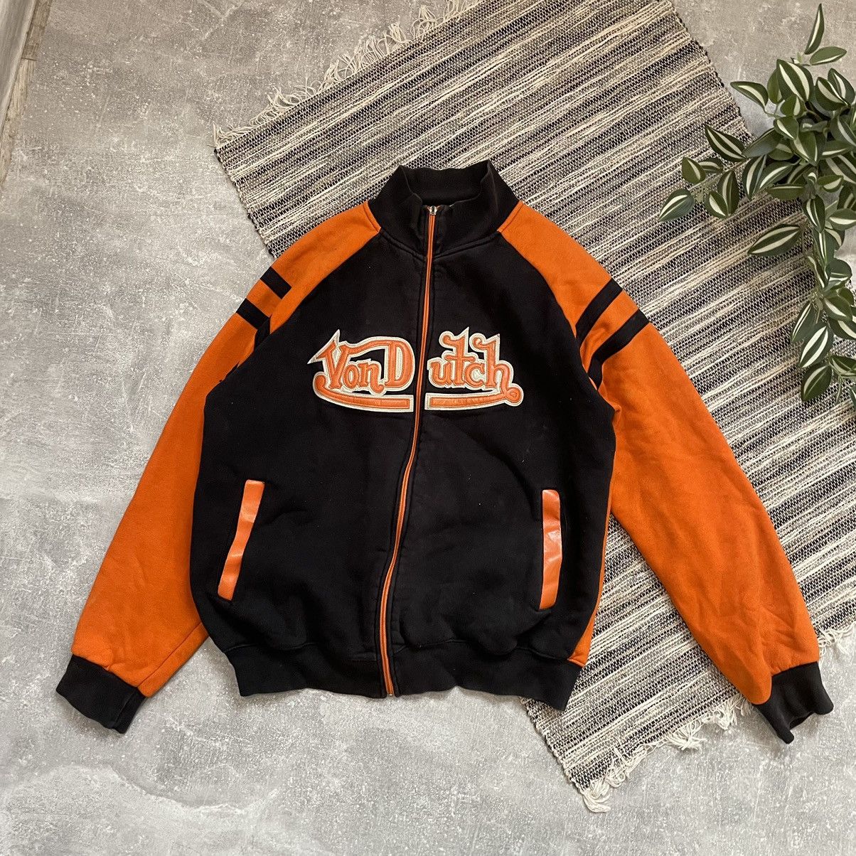 GRAIL 90s VINTAGE VON DUTCH ZIP SWEATSHIRT BOMBER Y2k PUNK