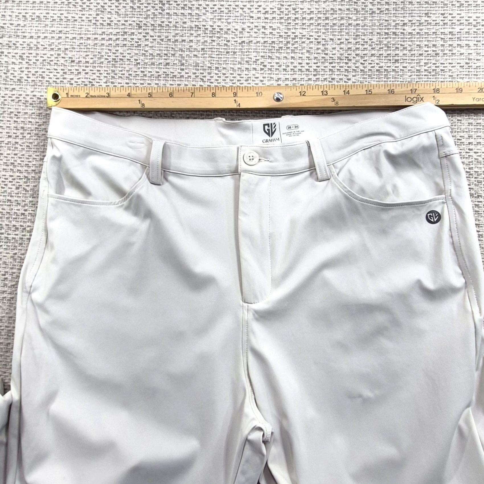 Vintage Graham Luxe Golf Pants Mens 38x34 Ivory White Polyester Straight Leg Chino Casual Vintage No Size US 38 / EU 54 - 4 Thumbnail