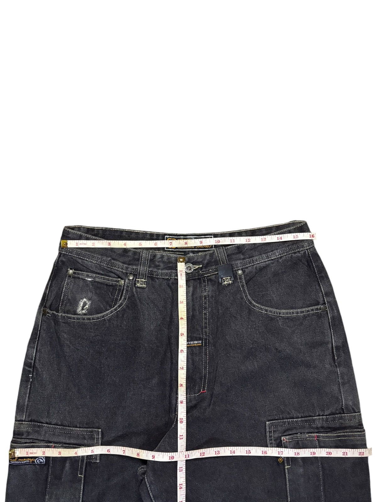 Japanese Brand Vintage Japanese Brand Cargo Ultra Wide Leg Baggy Jeans Size US 32 / EU 48 - 12 Thumbnail