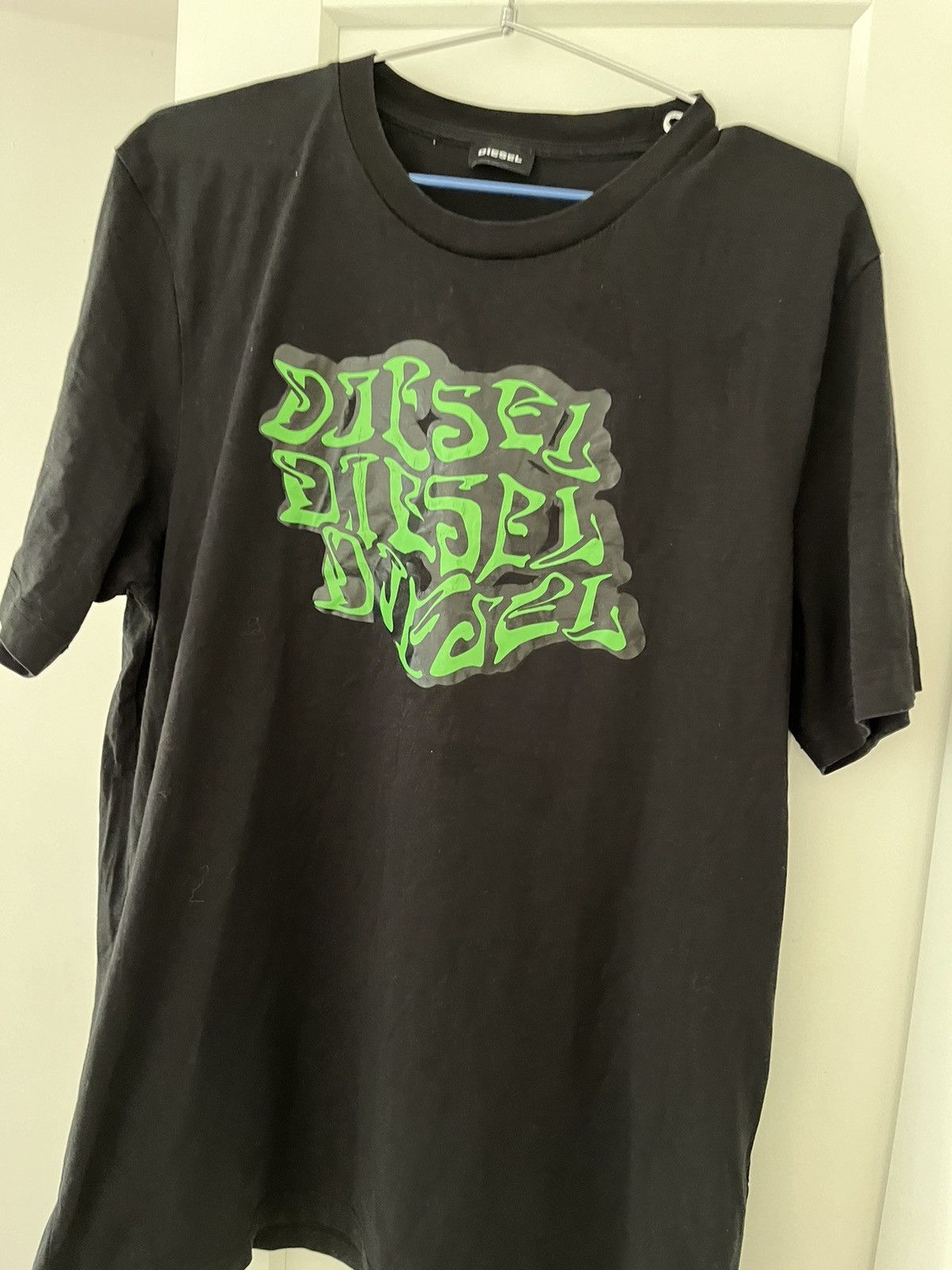 Designer × Diesel Diesel rare slime green logo t shirt Y2K Size US L / EU 52-54 / 3 - 2 Thumbnail