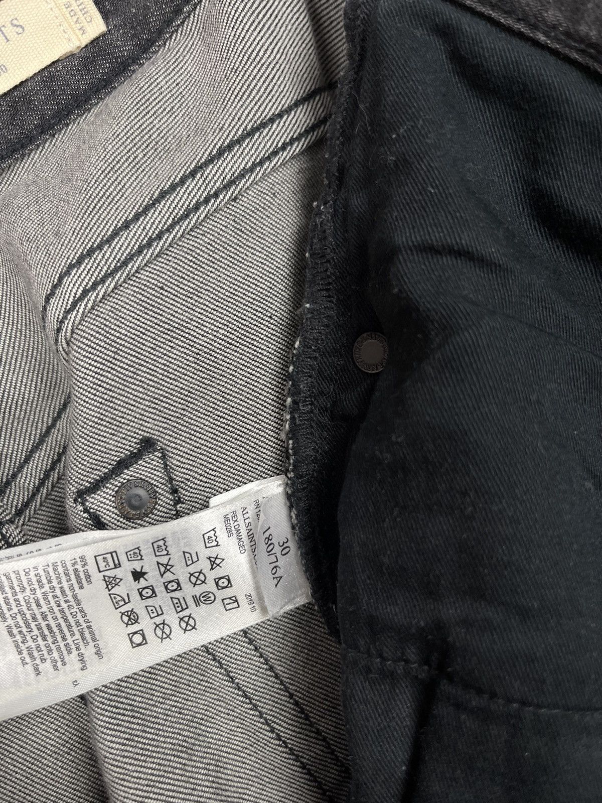 Allsaints Allsaints Rex Damaged Slim Fit Jeans Men’s Size 30 Size US 30 / EU 46 - 17 Thumbnail