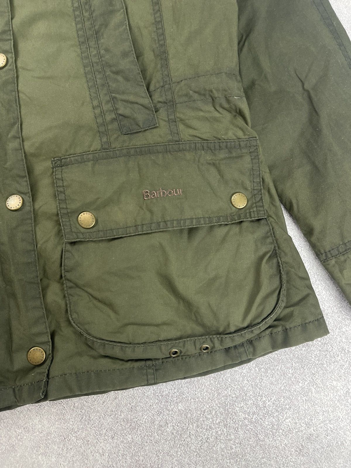 Barbour × Vintage × Wax London Barbour Flyweight Beadnell Wax Parka Jacket Size 10 Size M / US 6-8 / IT 42-44 - 4 Thumbnail