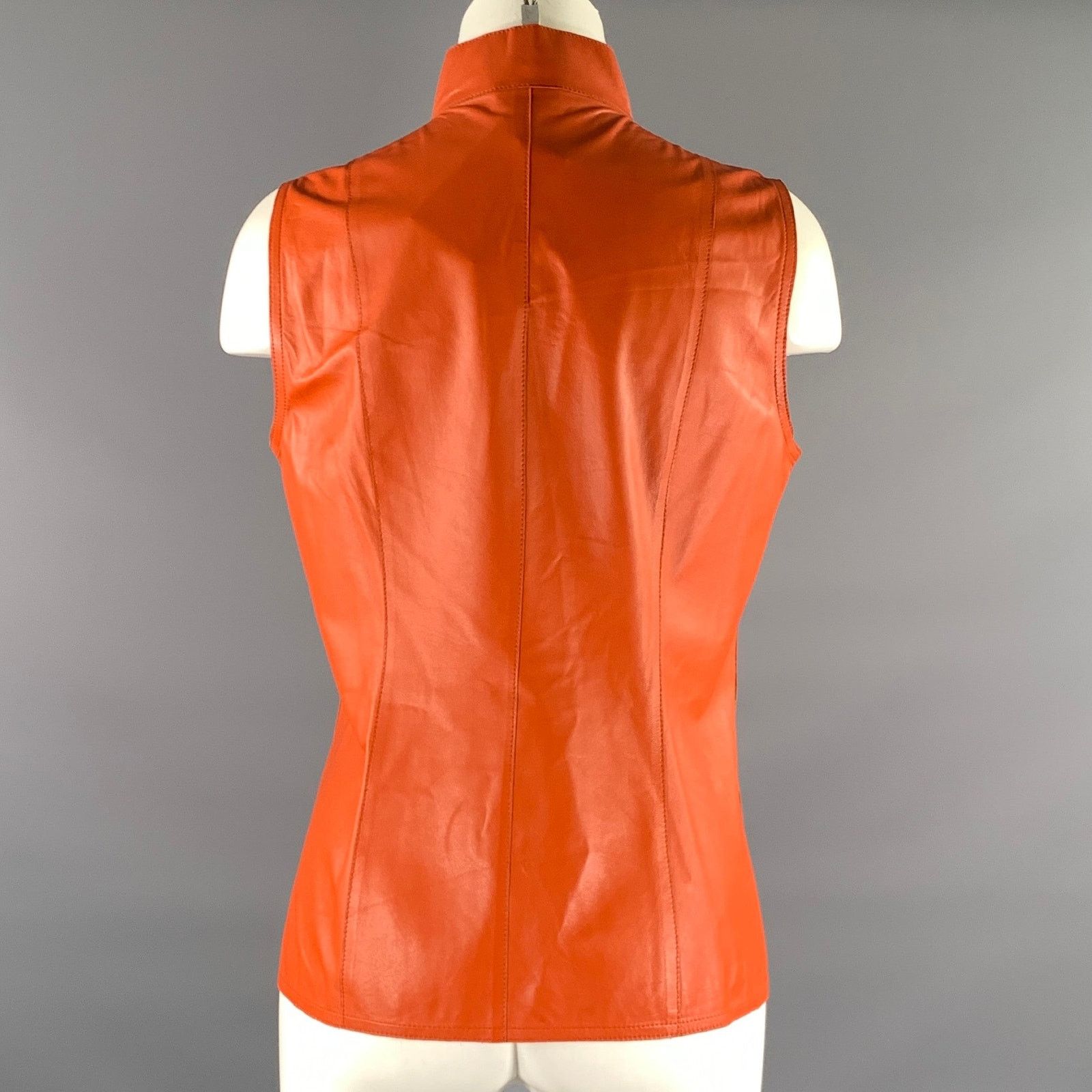 Akris AKRIS Size M Leather Lambskin Sleeveless Casual Top Size M / US 6-8 / IT 42-44 - 3 Thumbnail