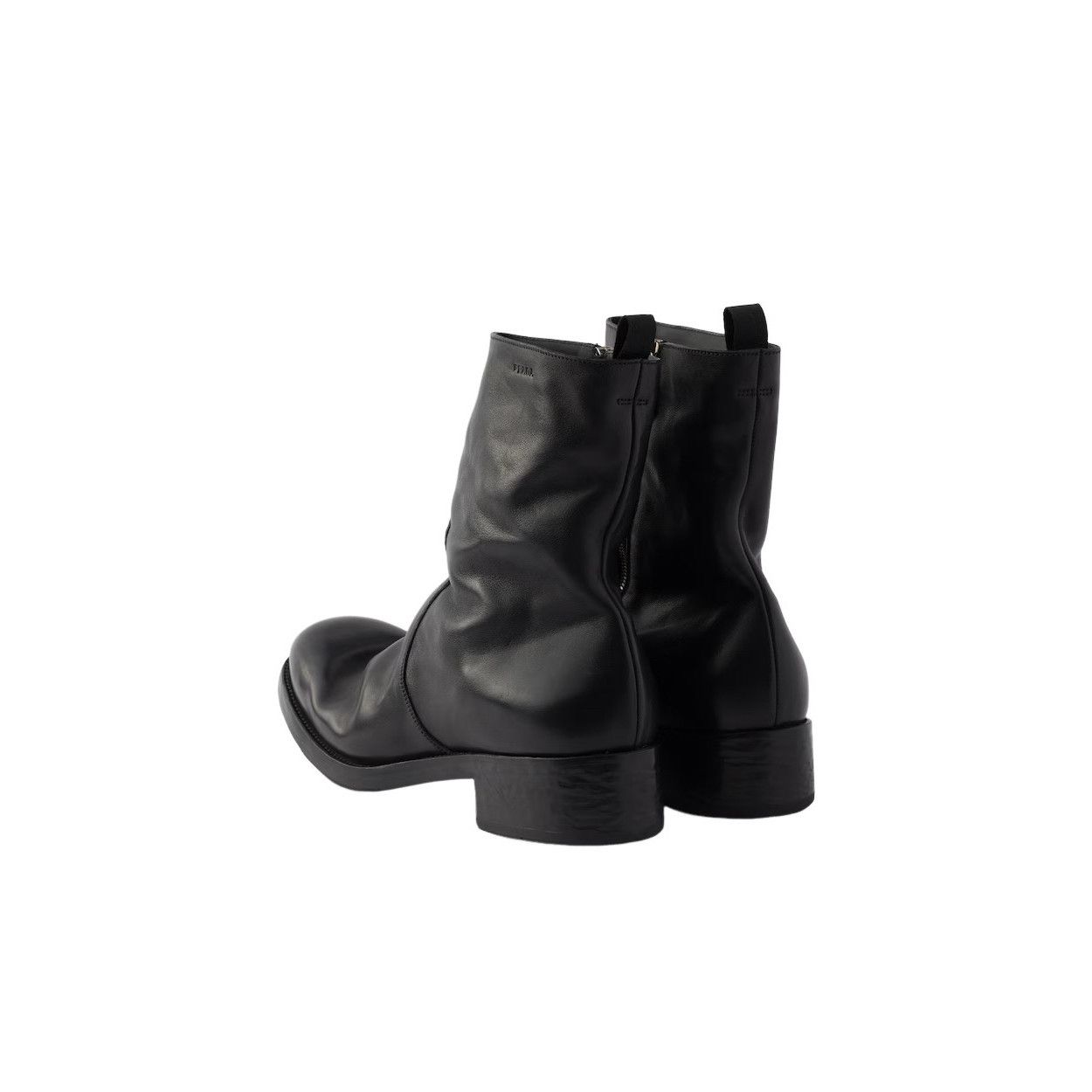 Prada PRADA $1990 Black Leather Zipper Boots Boots New/Authentic ( Size US 10 / EU 43 - 4 Thumbnail