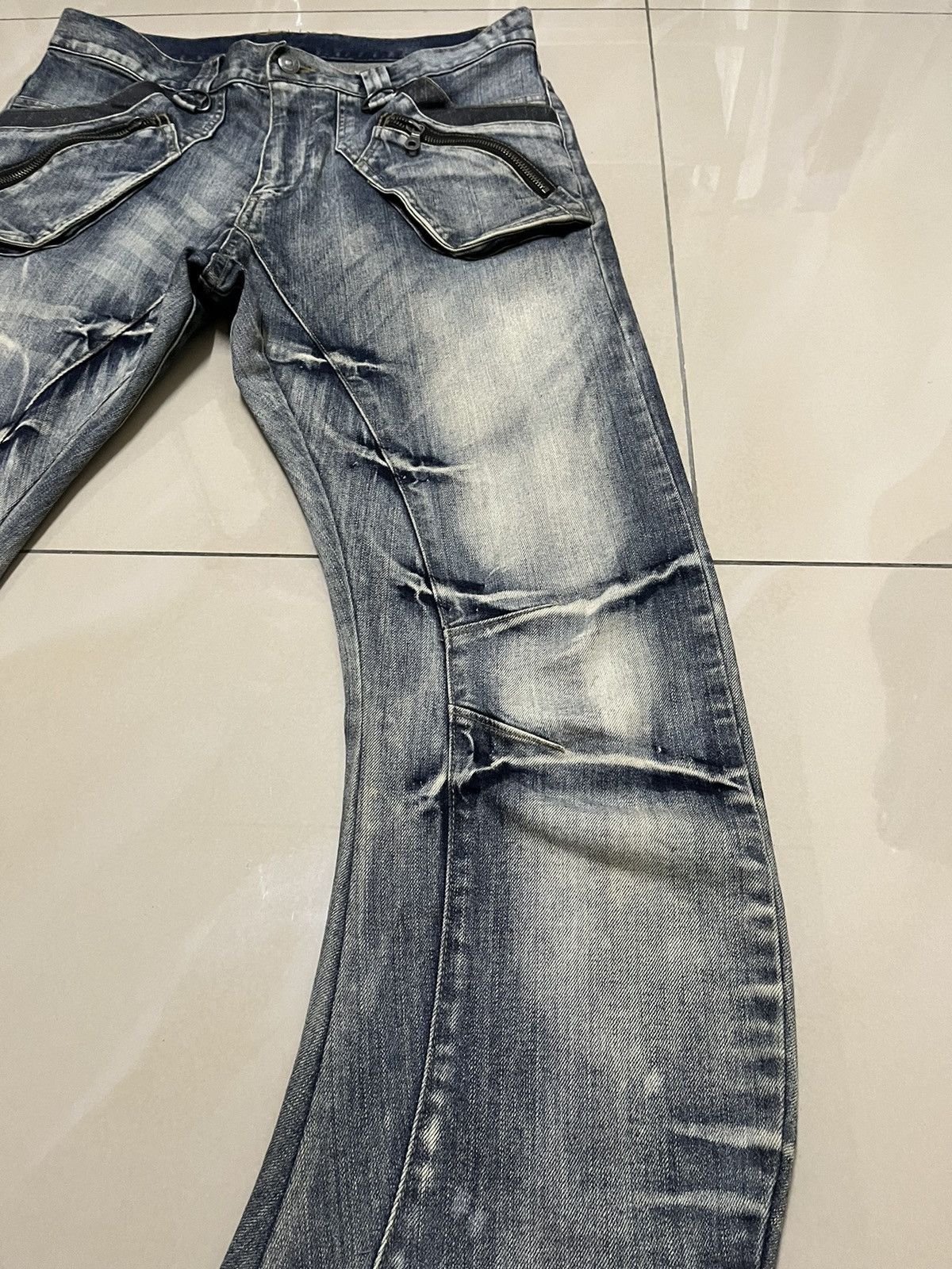 PPFM PPFM J spiral cut bondage curved punk style denim Size US 33 - 4 Thumbnail