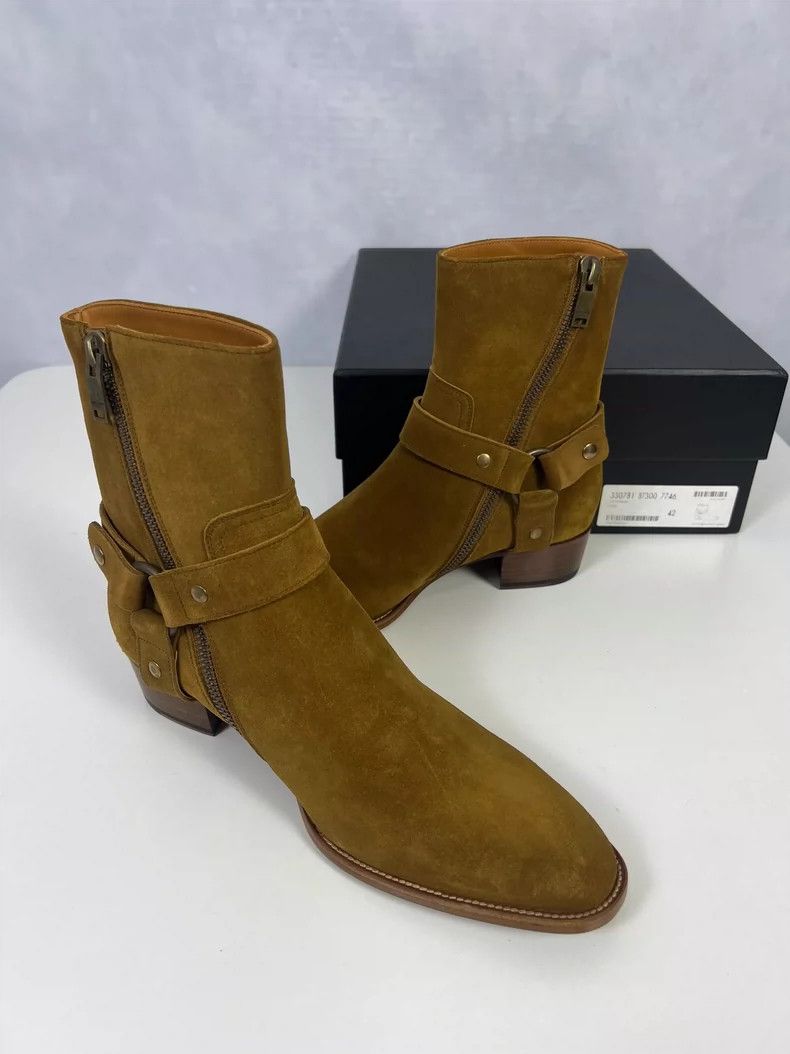 Saint Laurent Paris Saint Laurent Paris 13fw first year suede buckle Chelsea bo Size US 9 / EU 42 - 3 Thumbnail