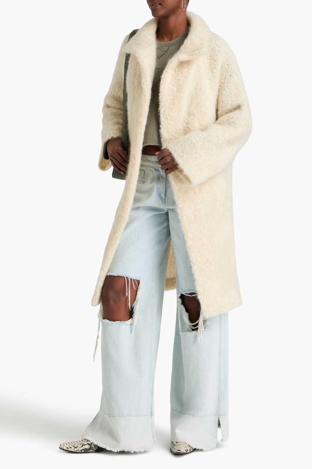 Maison Margiela o1y0625 Coat in Ivory Size S / US 4 / IT 40 - 2 Thumbnail