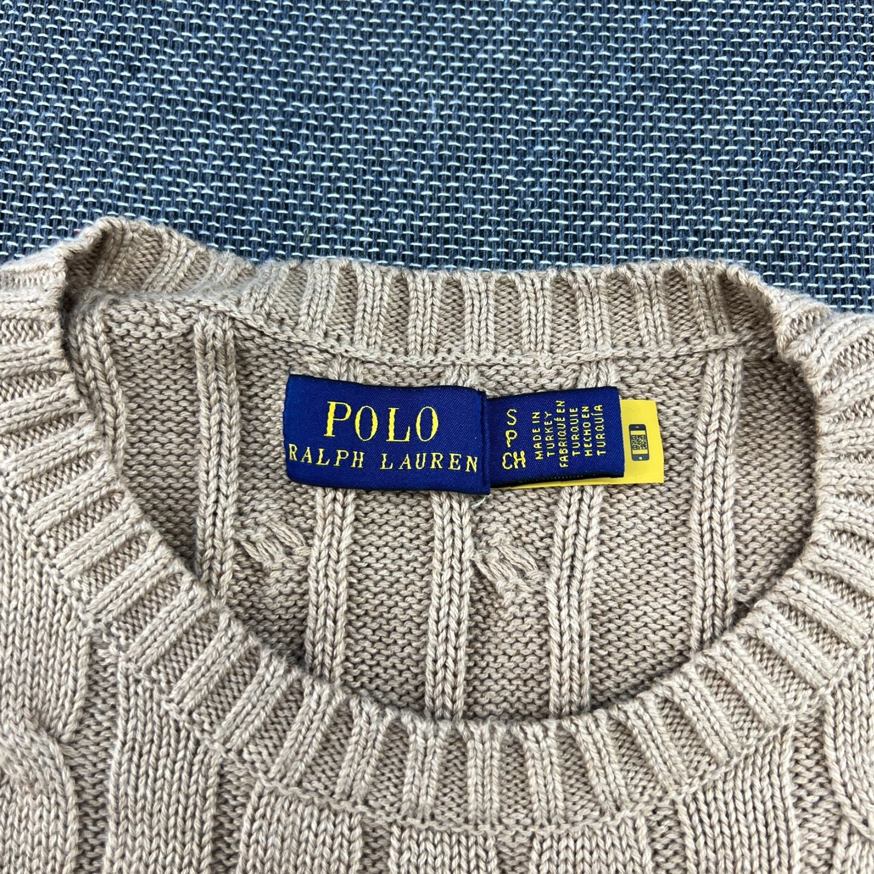 Polo Ralph Lauren Polo Ralph Lauren Womens Sweater Small Beige Cable Knit Jumper Crewneck Size S / US 4 / IT 40 - 6 Thumbnail