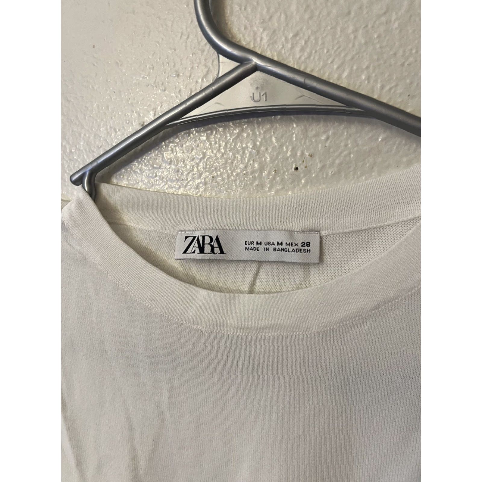 Zara Zara White Knit Long Sleeve Blouse Womens Medium Solid Tight Knit Top Size M / US 6-8 / IT 42-44 - 3 Thumbnail