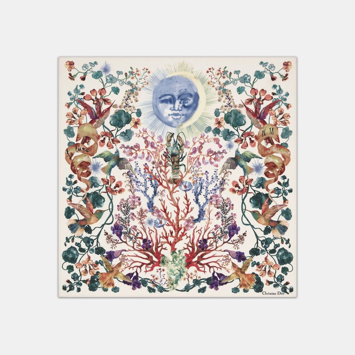Dior o1bcso1str0226 Size:OS/Tarot 70 Square Scarf in Multicolor Size ONE SIZE - 2 Thumbnail