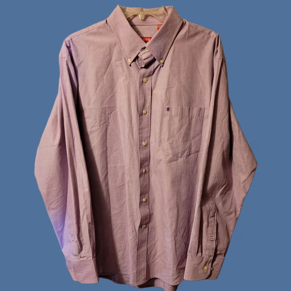 Izod Button-Up Shirt Adult Lg Light Blue Long Sleeve Mens, Men's