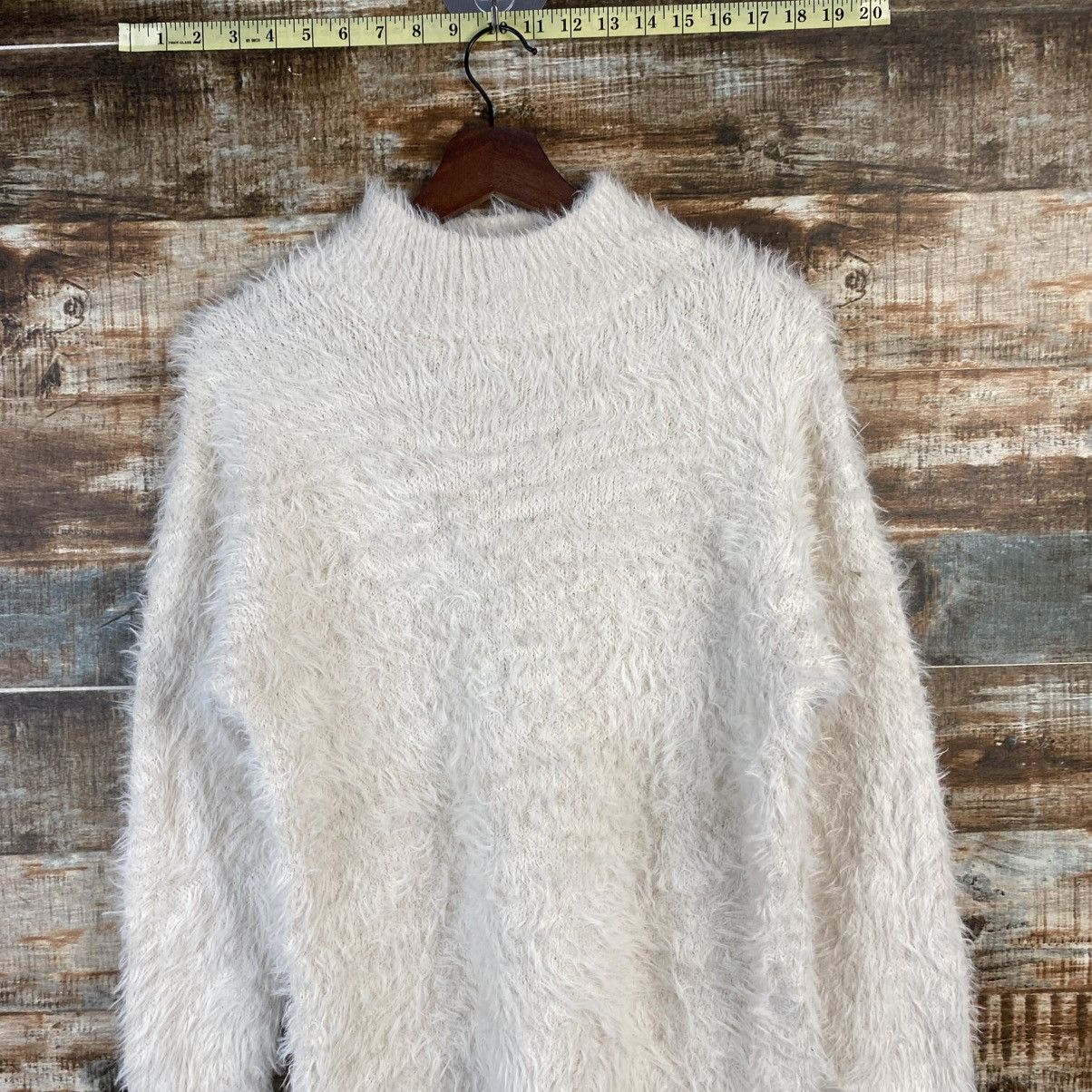 Homespun Knitwear DL GU White Mohair fur shaggy Knitwear #C1099 Size M / US 6-8 / IT 42-44 - 2 Thumbnail