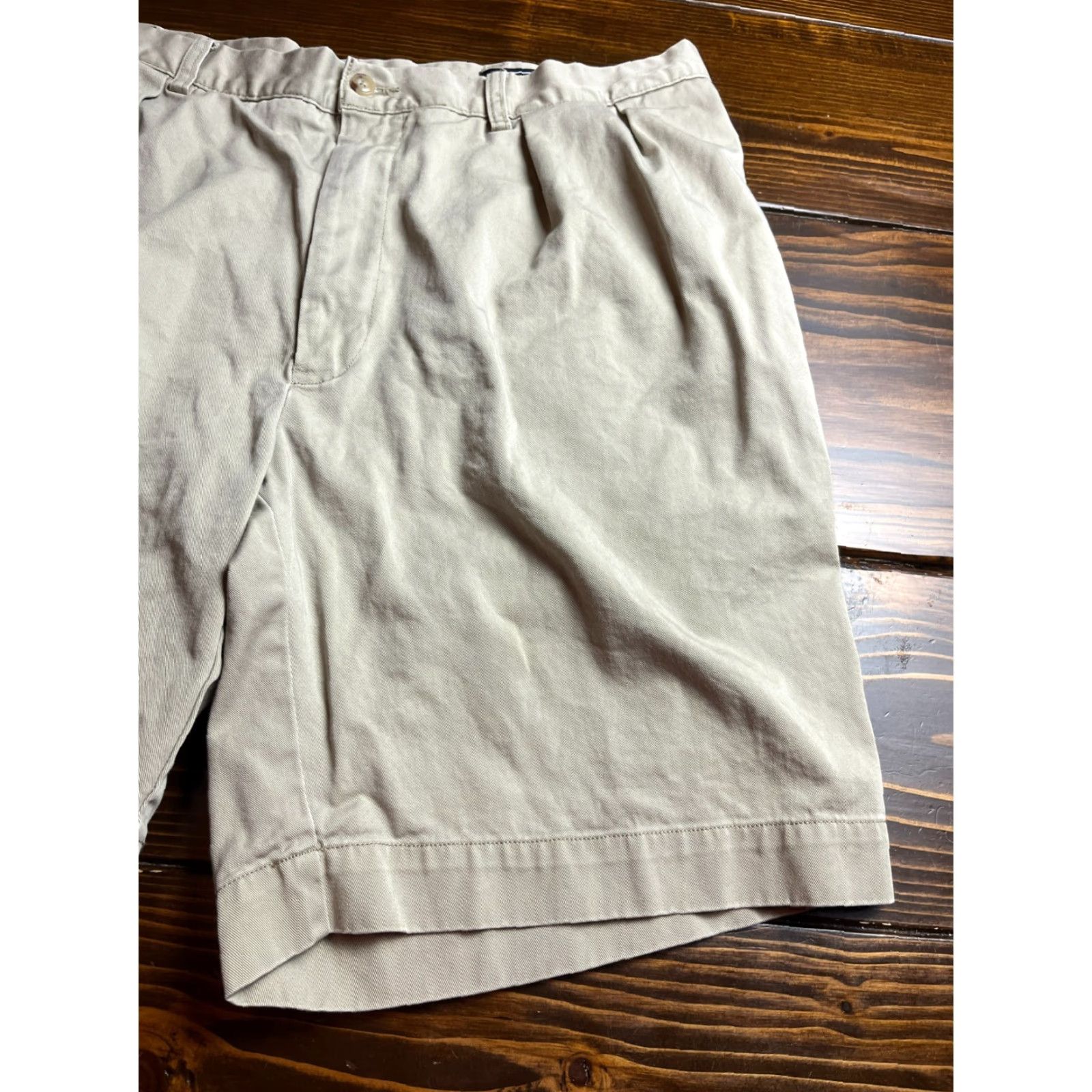 Polo Ralph Lauren Polo Ralph Lauren Shorts Men 36 Pleated Classic Fit 9" Tan Brown Solid Chino Casual Vintage No N/A Size US M / EU 48-50 / 2 - 3 Thumbnail