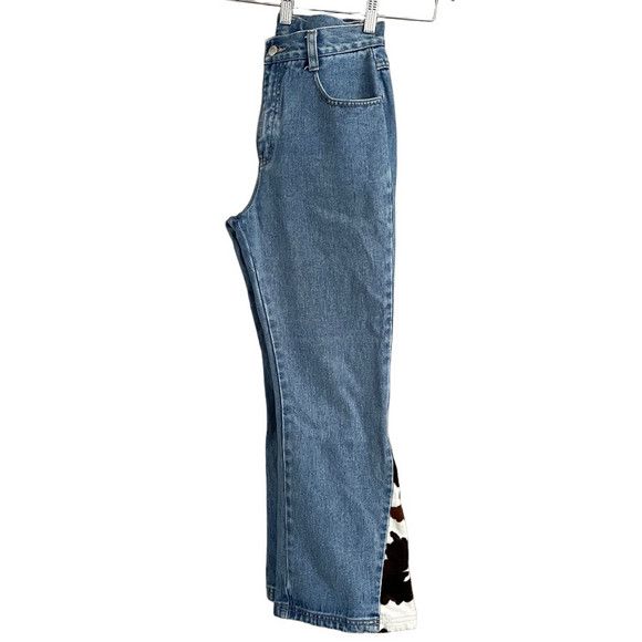 Vintage Vintage Y2K Flare Jeans w/ Cow Print Faux Fur Trim - 28" Size 28" / US 6 / IT 42 - 6 Thumbnail