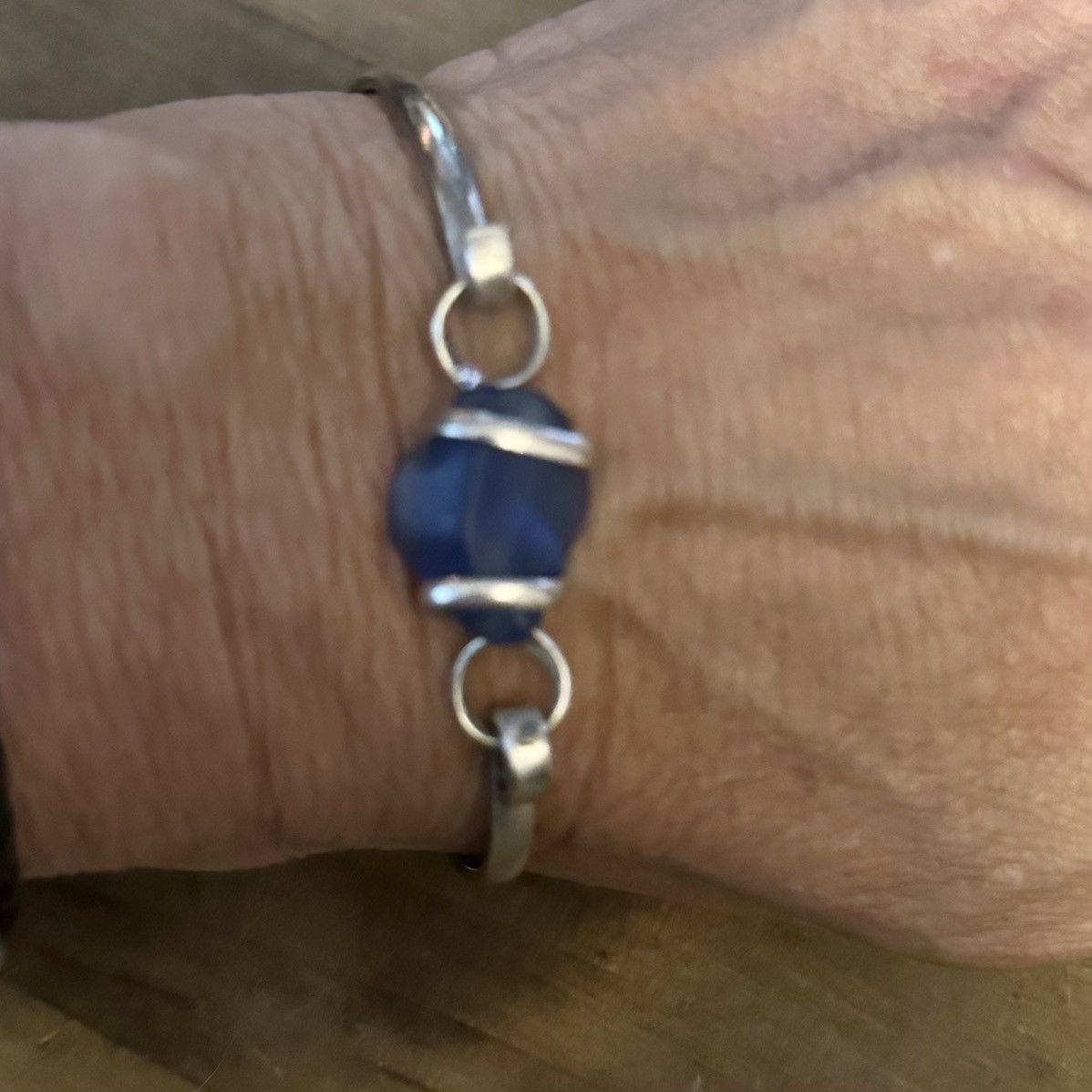 Other Blue sea glass bangle bracelet Size ONE SIZE - 6 Thumbnail