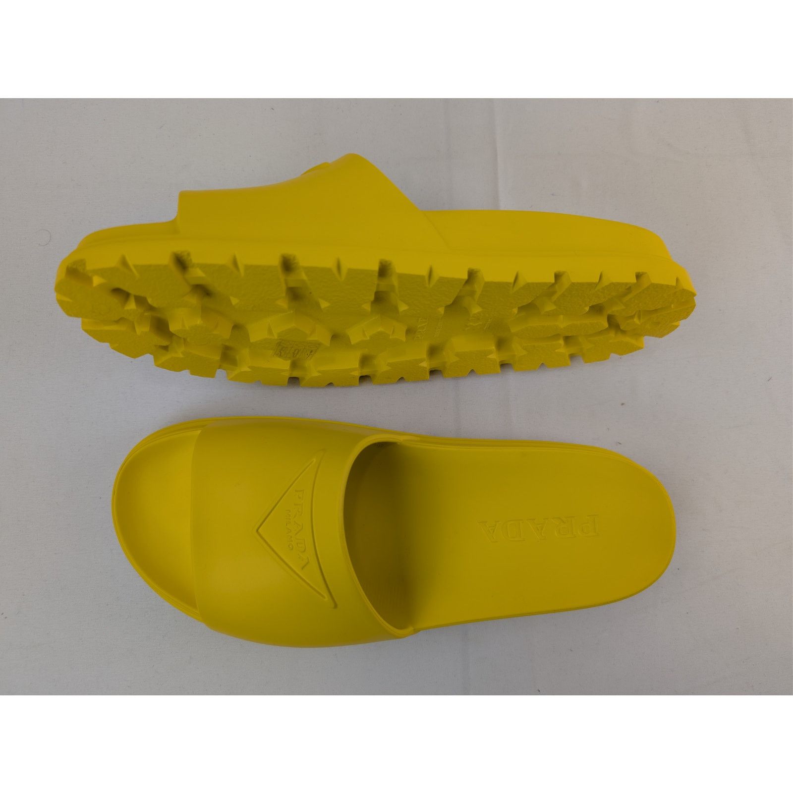 Prada o1rshd1 EVA Rubber Slide Sandals Slippers in Yellow Size US 11 / EU 44 - 1 Thumbnail