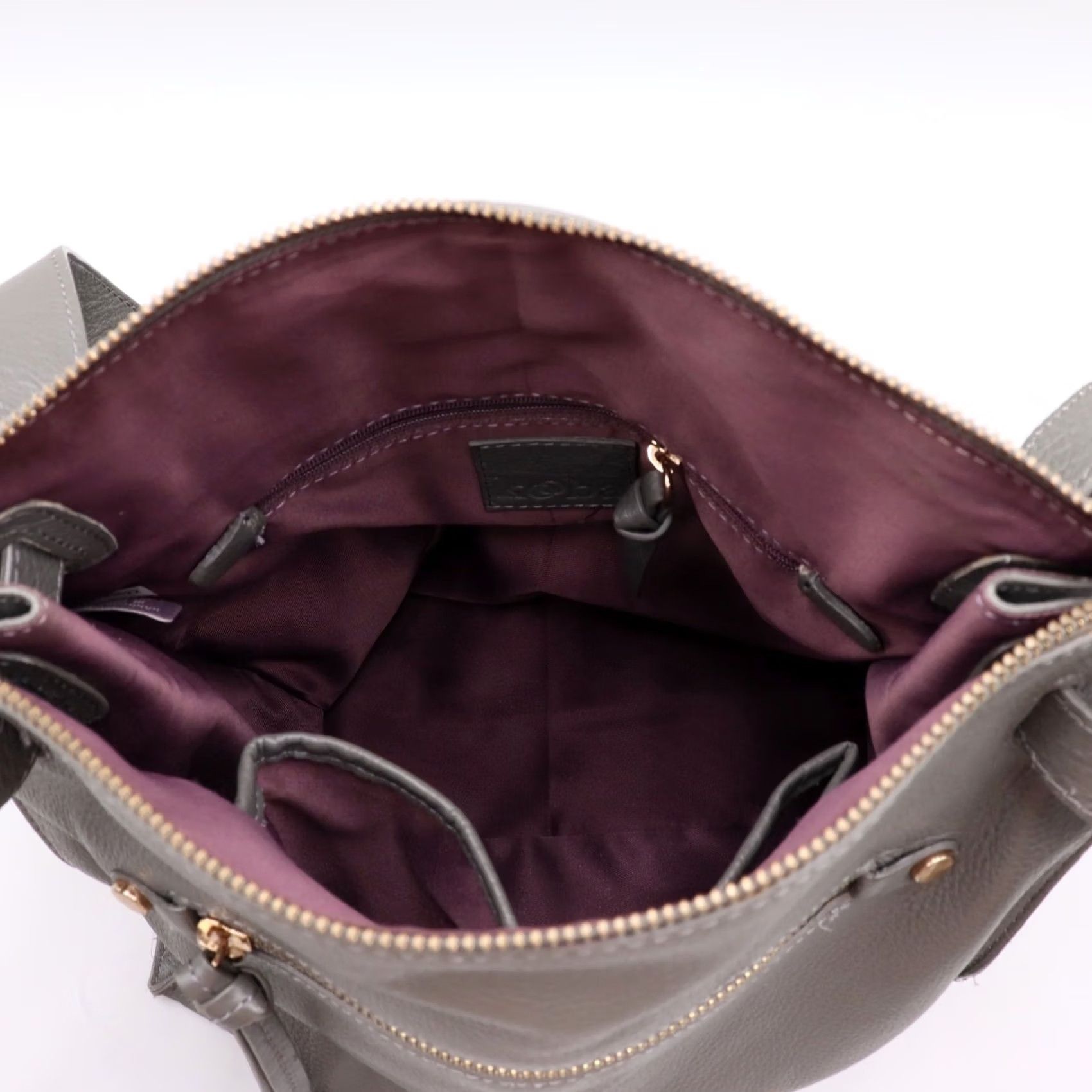 Vintage Kooba Gray Pebbled Leather Crossbody Shoulder Bag Tote Size ONE SIZE - 7 Thumbnail
