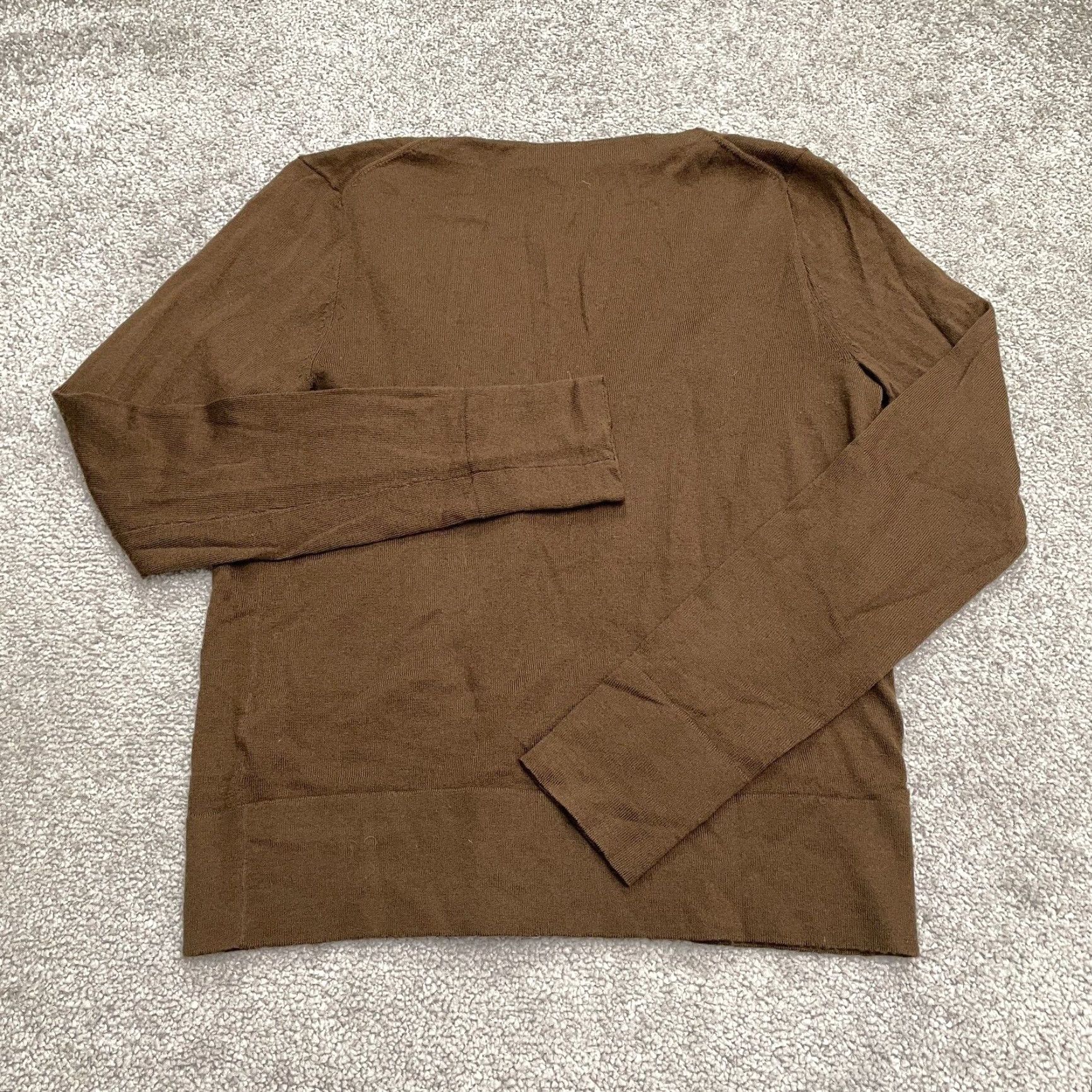 J.Crew J.Crew Wool Cardigan Sweater Womens Small Moss Green V-Neck Casual Lightweight Long Sleeve Size S / US 4 / IT 40 - 2 Thumbnail