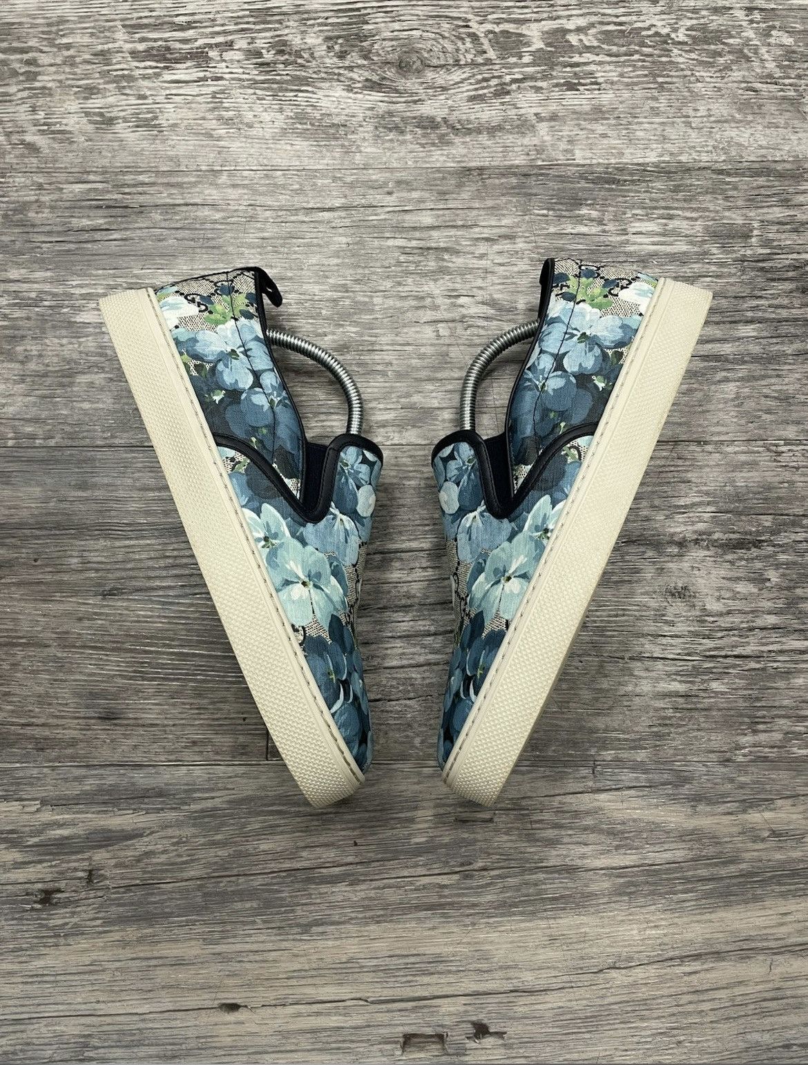 Gucci Floral Print GG Supreme Monogram Slip-Ons Size US 8 / EU 41 - 1 Thumbnail