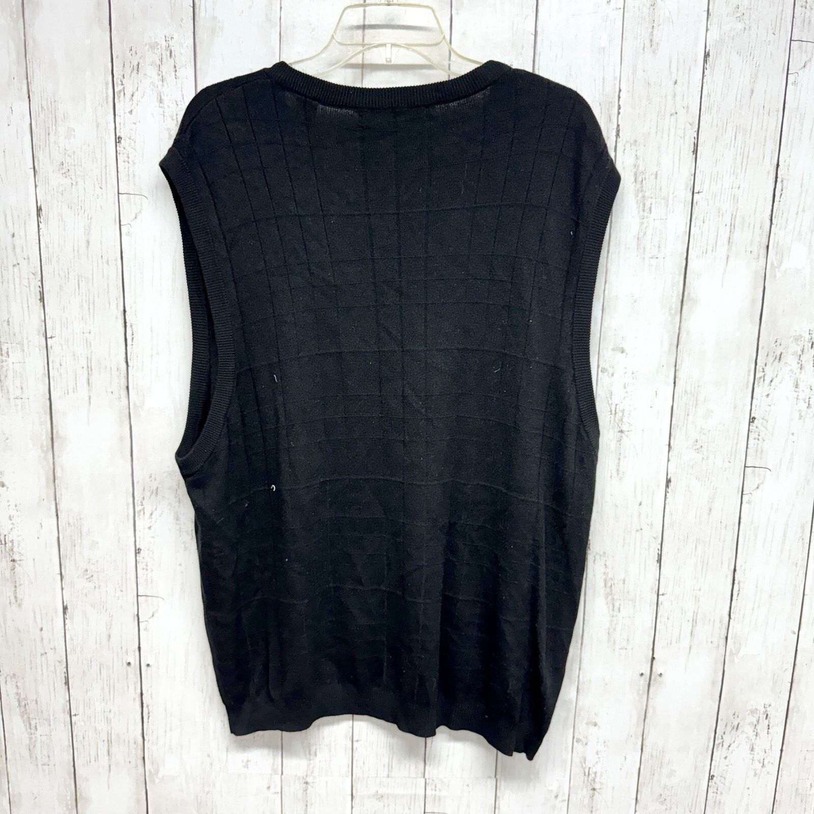 Bachrach Bachrach Vest XXL Sleeveless Silk V Neck Sweater Vest Black Size US XXL / EU 58 / 5 - 3 Thumbnail