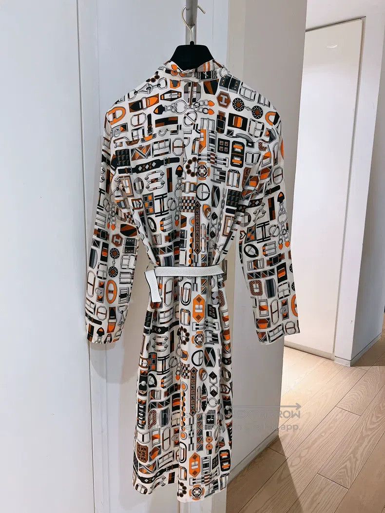 Hermes Hermes Silk Printed Shirt Dress Size XXS / US 00 / IT 34 - 2 Thumbnail