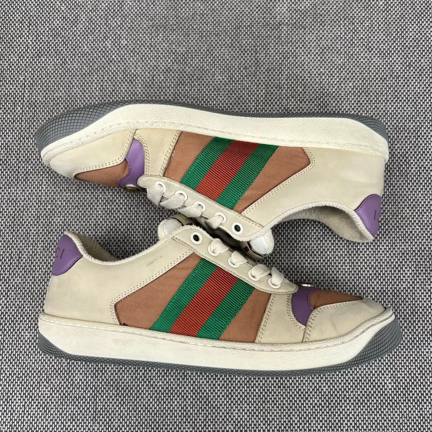 Gucci Gucci Ace Distressed Sneaker Dusty Purple 37 Size US 6.5 / IT 36.5 - 6 Thumbnail