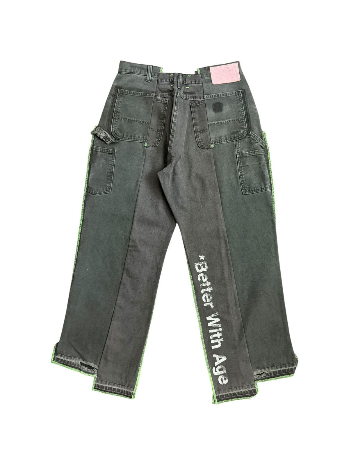 Better With Age Better With Age Olive Wide Leg Carhartt Jeans Size US 30 / EU 46 - 2 Thumbnail