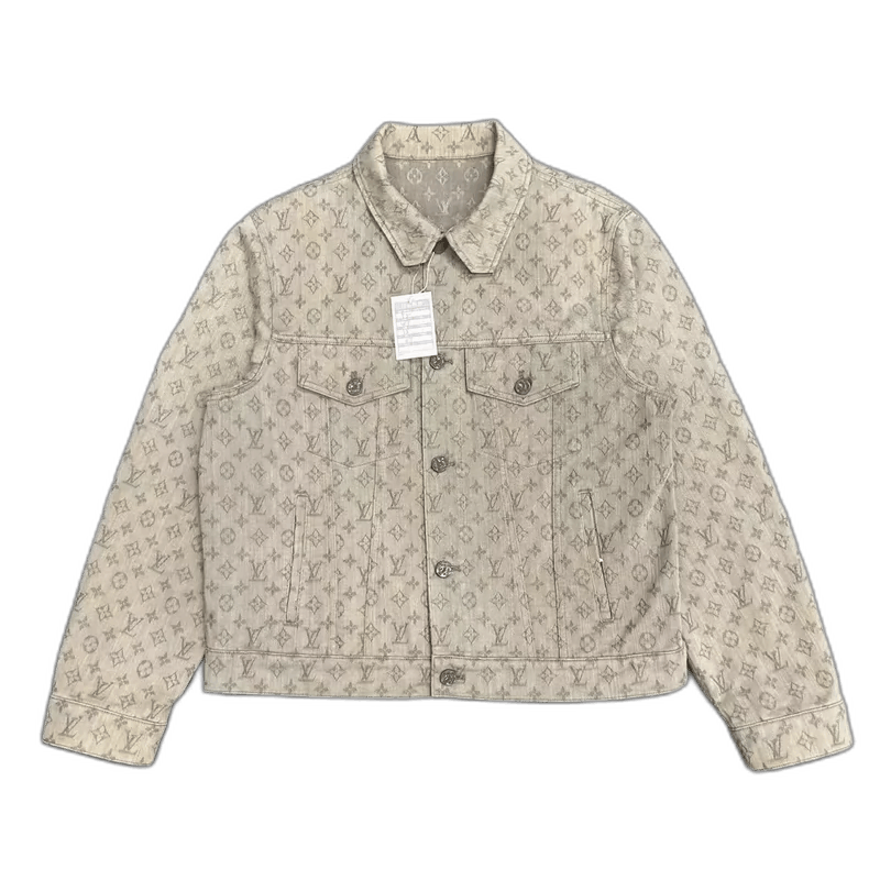 Louis Vuitton Louis Vuitton Gray Denim Logo Jacket-yf Size US L / EU 52-54 / 3 - 1 Thumbnail