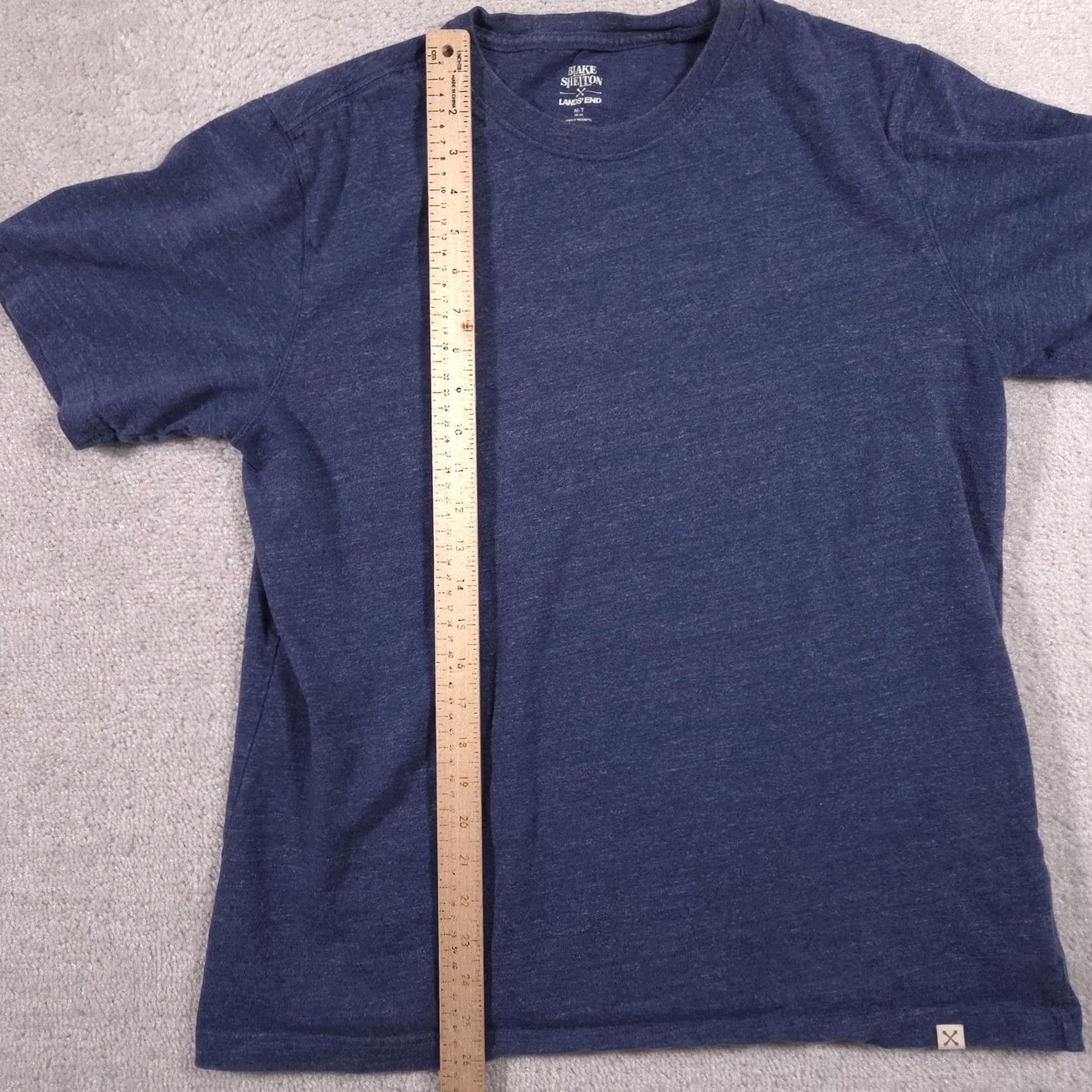 Lands' End Blake Shelton Lands' End Shirt Mens MT Navy Heather Tagless Crewneck Tee Shirt Short Sleeve Solid Crew Neck X Logo Mens MT Blues Size US M / EU 48-50 / 2 - 6 Thumbnail