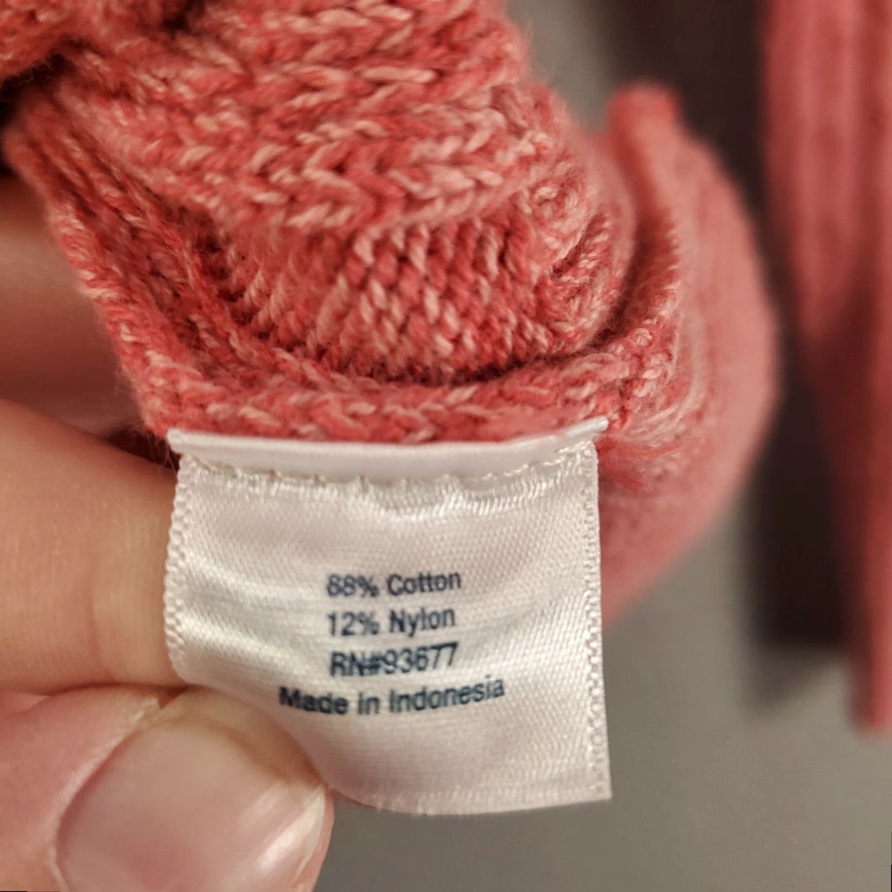Vintage Womens Cable Knit Pullover Sweater Size XL Pink Orange St. John's Bay Cotton Nylon Knit Round Neck Long Sleeve Casual/Winter/Fall/Spring Womens Size XL / US 12-14 / IT 48-50 - 6 Thumbnail