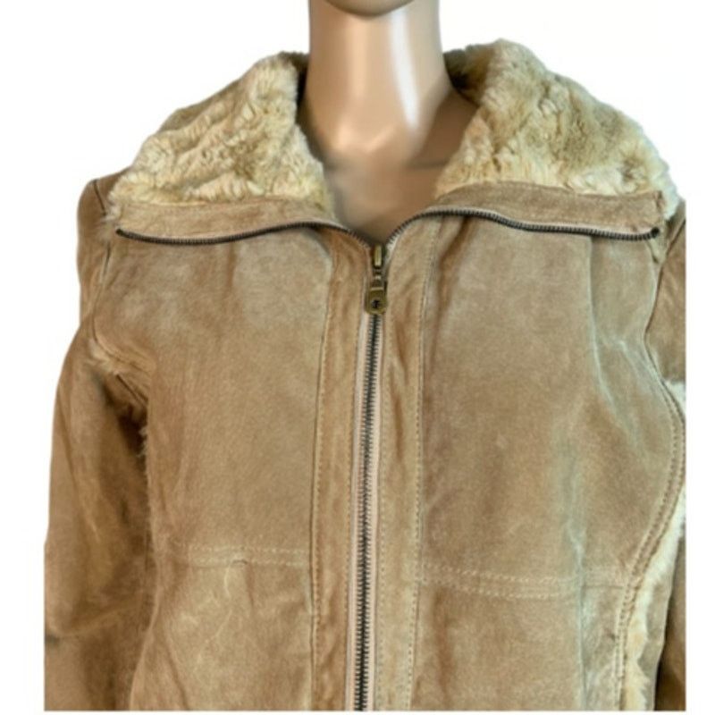 Wilsons Leather Wilsons Leather Womens Large Suede Trimmed Penny Lane Jacket Size L / US 10 / IT 46 - 2 Thumbnail