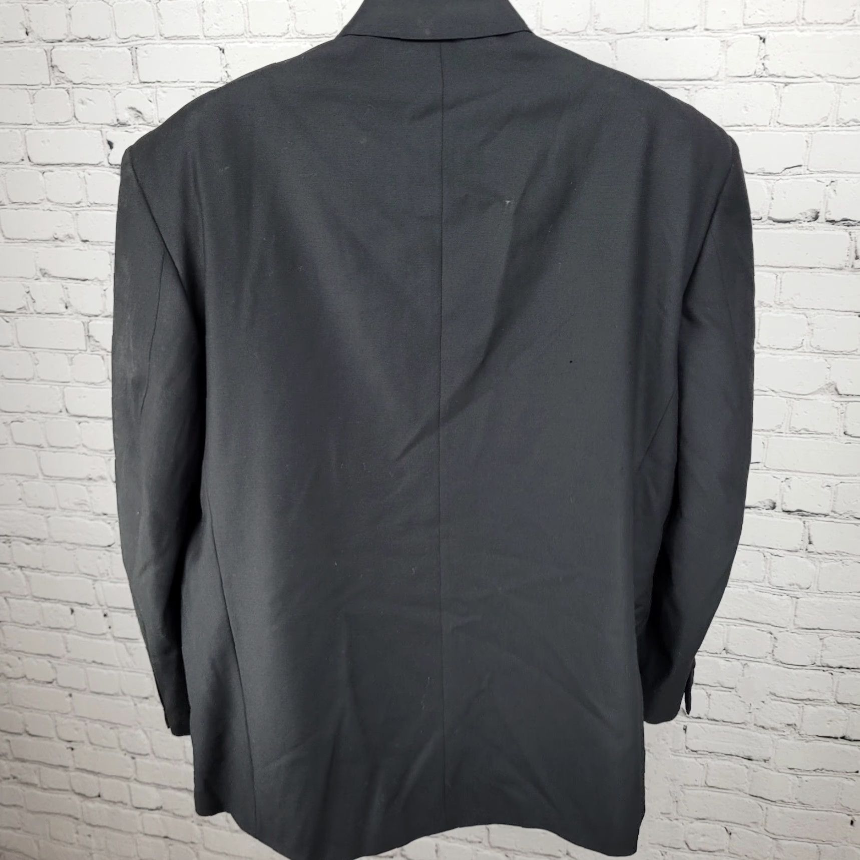 Vintage Vito Rufolo Black 100% Wool Tuxedo Suit Jacket Italy 44R Comero Super 100's Size 44R - 2 Thumbnail