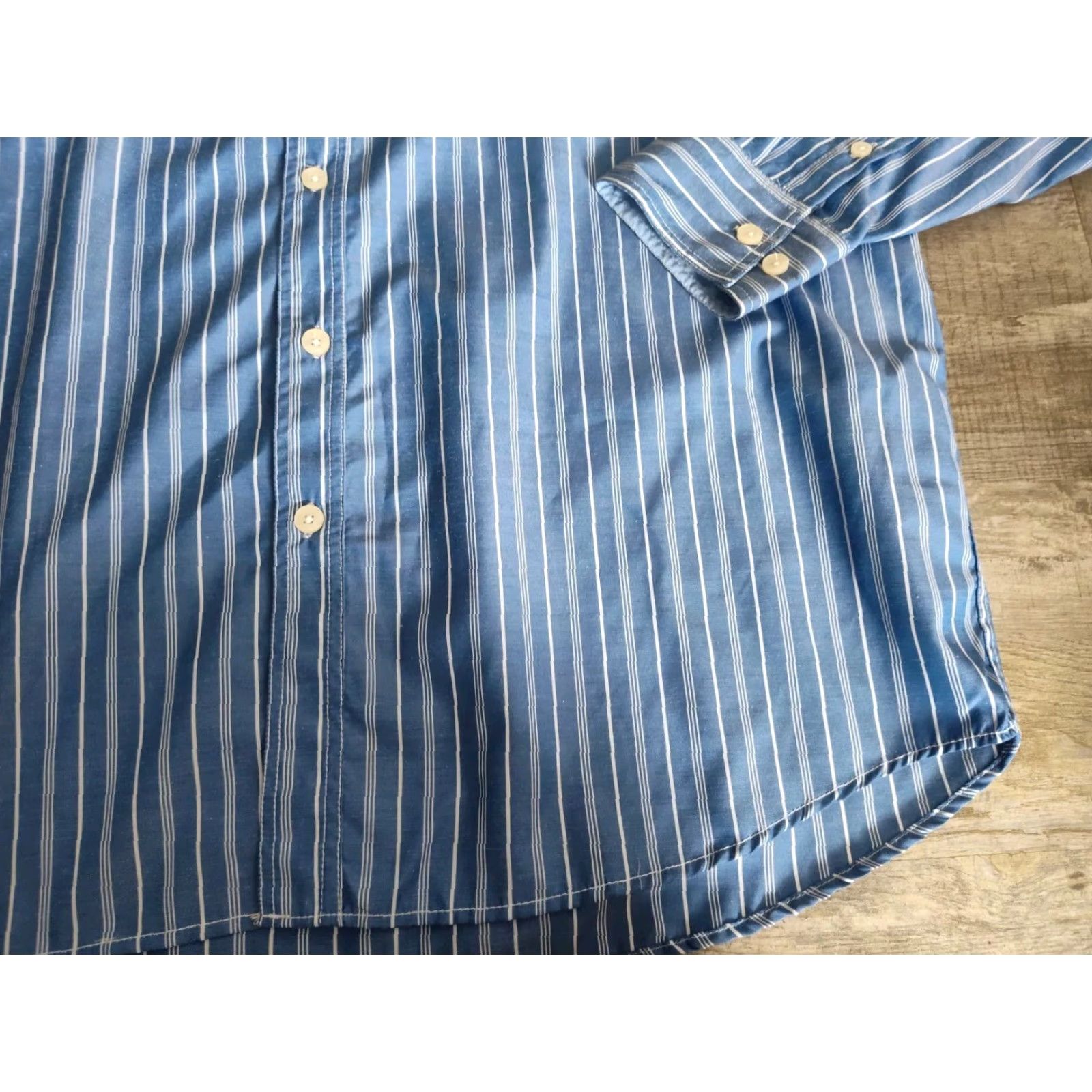Akademiks Akademiks 4XL Shirt Button-Up Long Sleeve Striped Blue Size US XXL / EU 58 / 5 - 3 Thumbnail