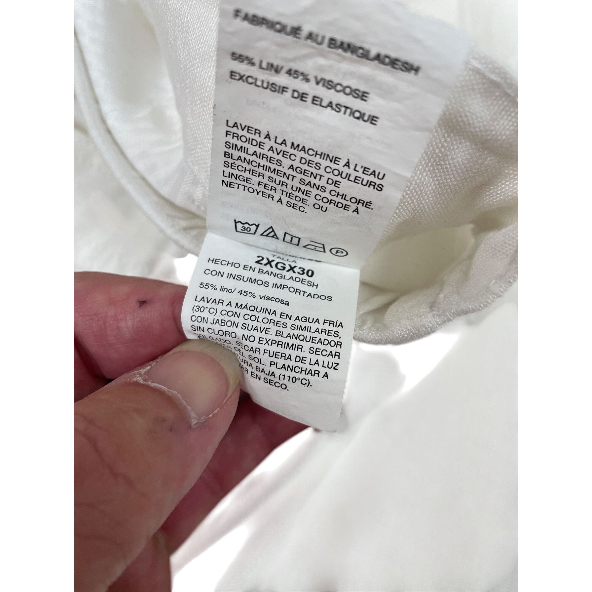 Cubavera Cubavera Womens white linen Blend Drawstring Wide Leg Pants Size 24" / US 00 / IT 34 - 10 Thumbnail
