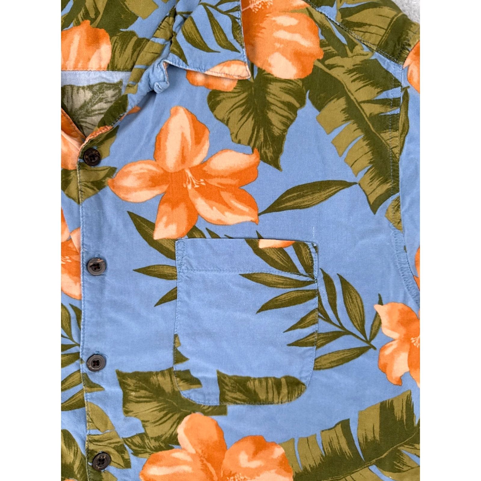 Panama Jack VINTAGE Panama Jack Shirt Adult XL Blue Orange Floral Palm Leaf Rayon Hawaiian Shirt Blue Floral 90s Luau Mens XL Size US XL / EU 56 / 4 - 6 Thumbnail