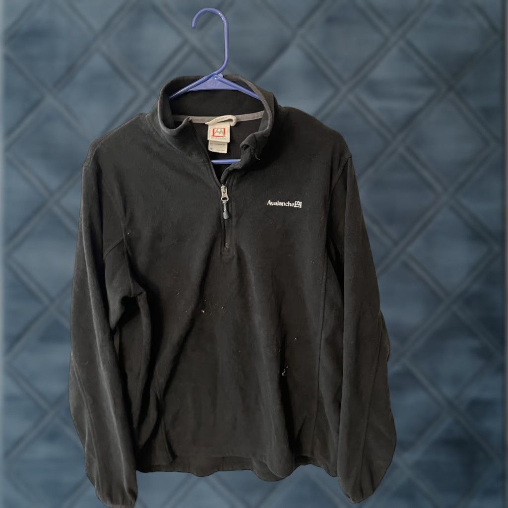 Avalanche Avalanche Jacket Men M Black 1/4 Zip Performance Pullover Outdoor Activewear Long Sleeve Zip Fleece Polyester Solid Regular Size US M / EU 48-50 / 2 - 1 Thumbnail