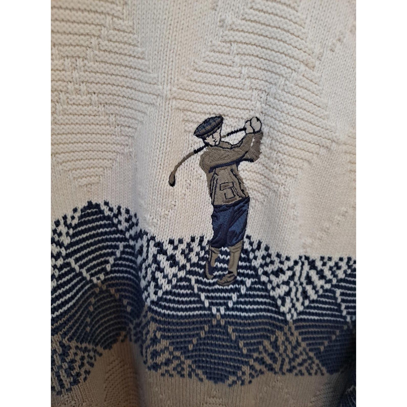 Other NWT Isle of Cotton Golf Sweater with Embroidered Golfer 100% Size US L / EU 52-54 / 3 - 2 Thumbnail