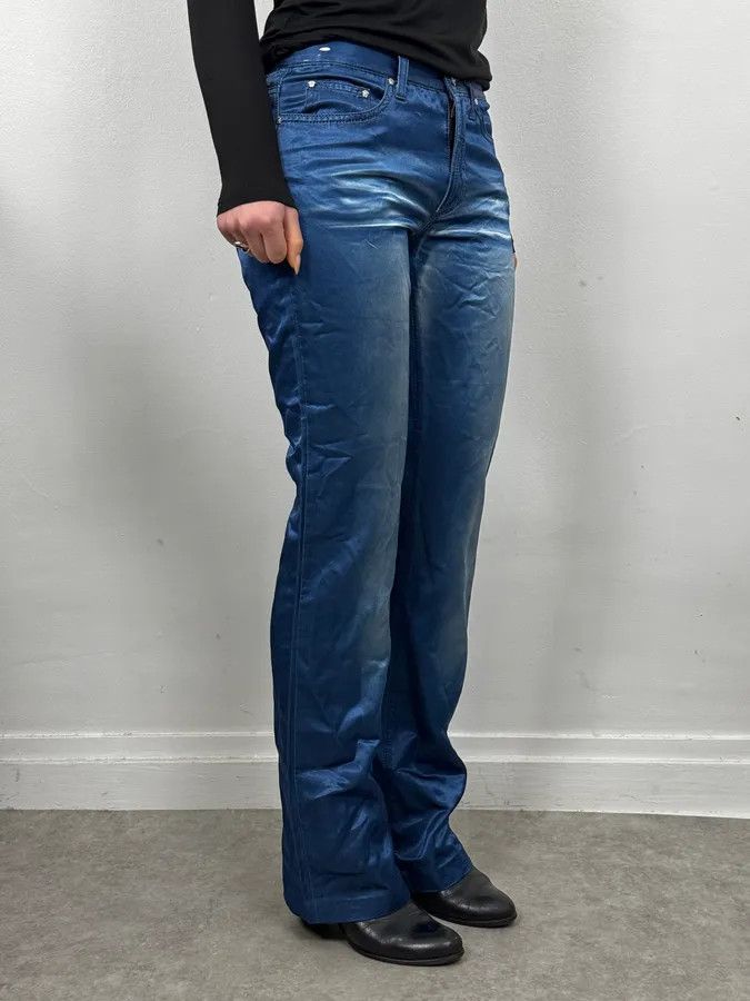Versace 2000s Versace Royal Blue Faded Pants Size 25" / US 0 / IT 36 - 2 Thumbnail